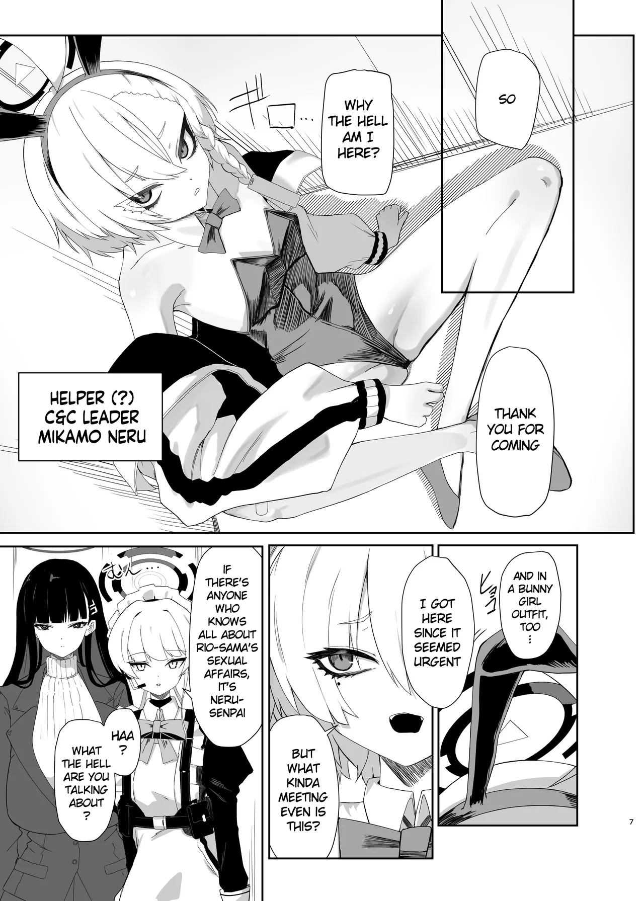 (C106) [Moujou Ishiki (Canvas Solaris)]Chou Tensai Byoujaku Bishoujo Chinpo Hacker VS Big Sister(Blue Archive) [English] [Digital] Page 7