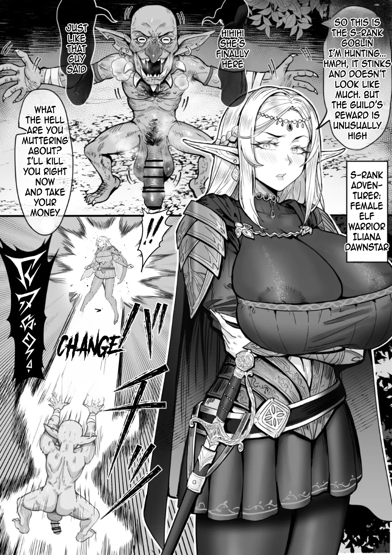 [Momomimi]Forced Body Swap by Goblins Leads to Ejaculation Addiction! The Fall of Elven Warrior Iliana Dawnstar![Fanbox] [English] Page 1