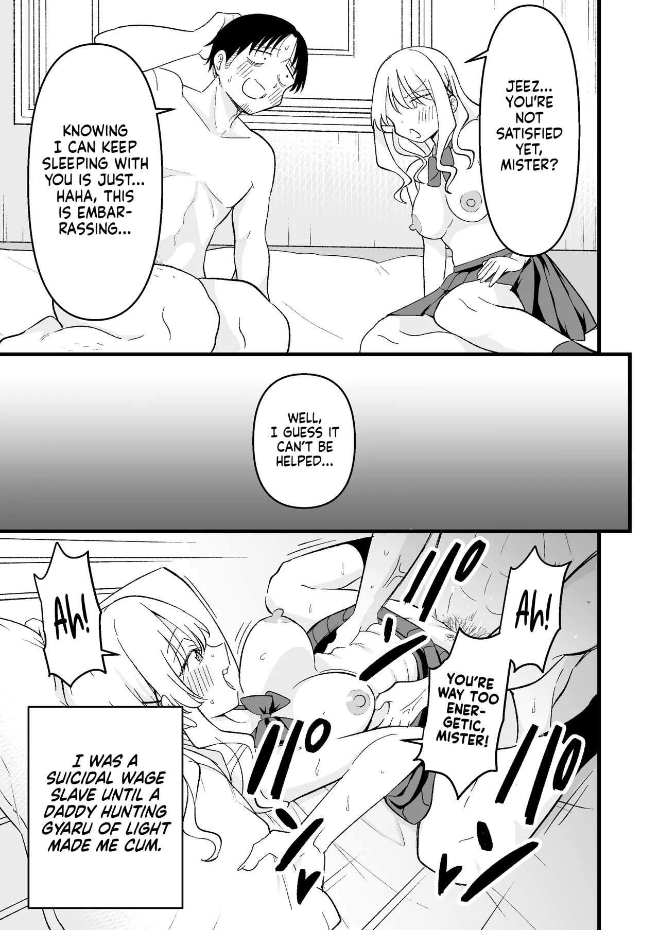 [Oyuhige]Shinitagari Shachiku datta Ore wa Hikari no Papakatsu Gal ni Ikasareru | I Was a Suicidal Wage Slave Until a Daddy Hunting Gyaru of Light Made Me Cum[English] [NudeSalad] Page 44