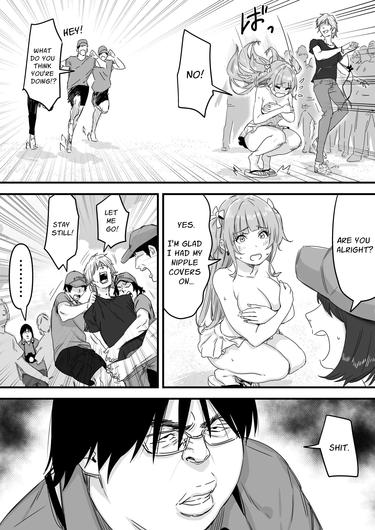 [P&I (Mel EX, Satsukimasu)]Mizugi Idol no Nama Oppai wo Minna no Mae de Sarashitai | Swimsuit Idol Wants to Expose Her Titties to Everyone[English] [Solid Rose] Page 12