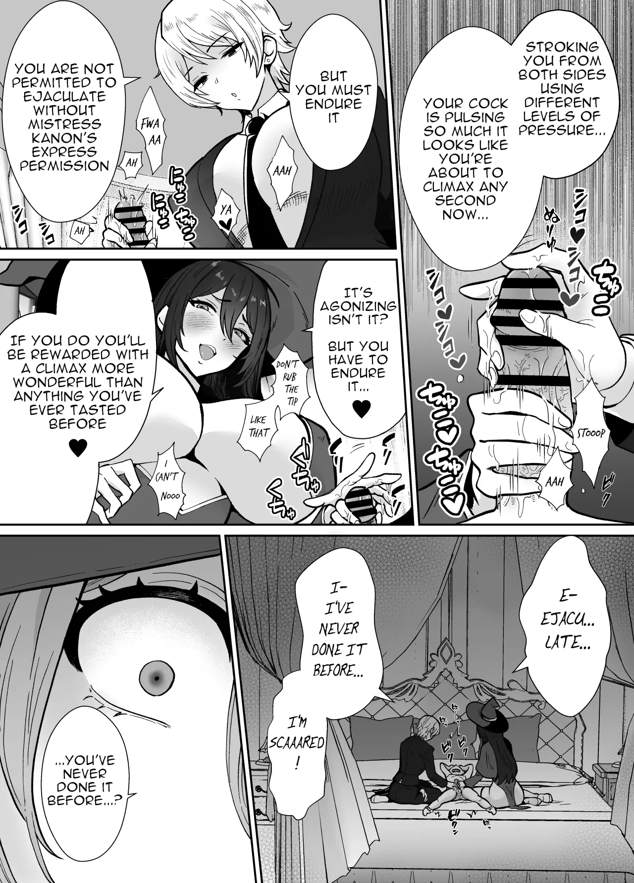 [Mochitama Tsuushin (Taguchi Monyata)]Gekijuu Shuchaku Mahou Tsukai to Futanari Shitsuji ni Yoru Yuusha-sama Shosei Hakamase Namakoubi (Karano) Mesu-ka Choukyou Gyaku Rape[English] Page 14