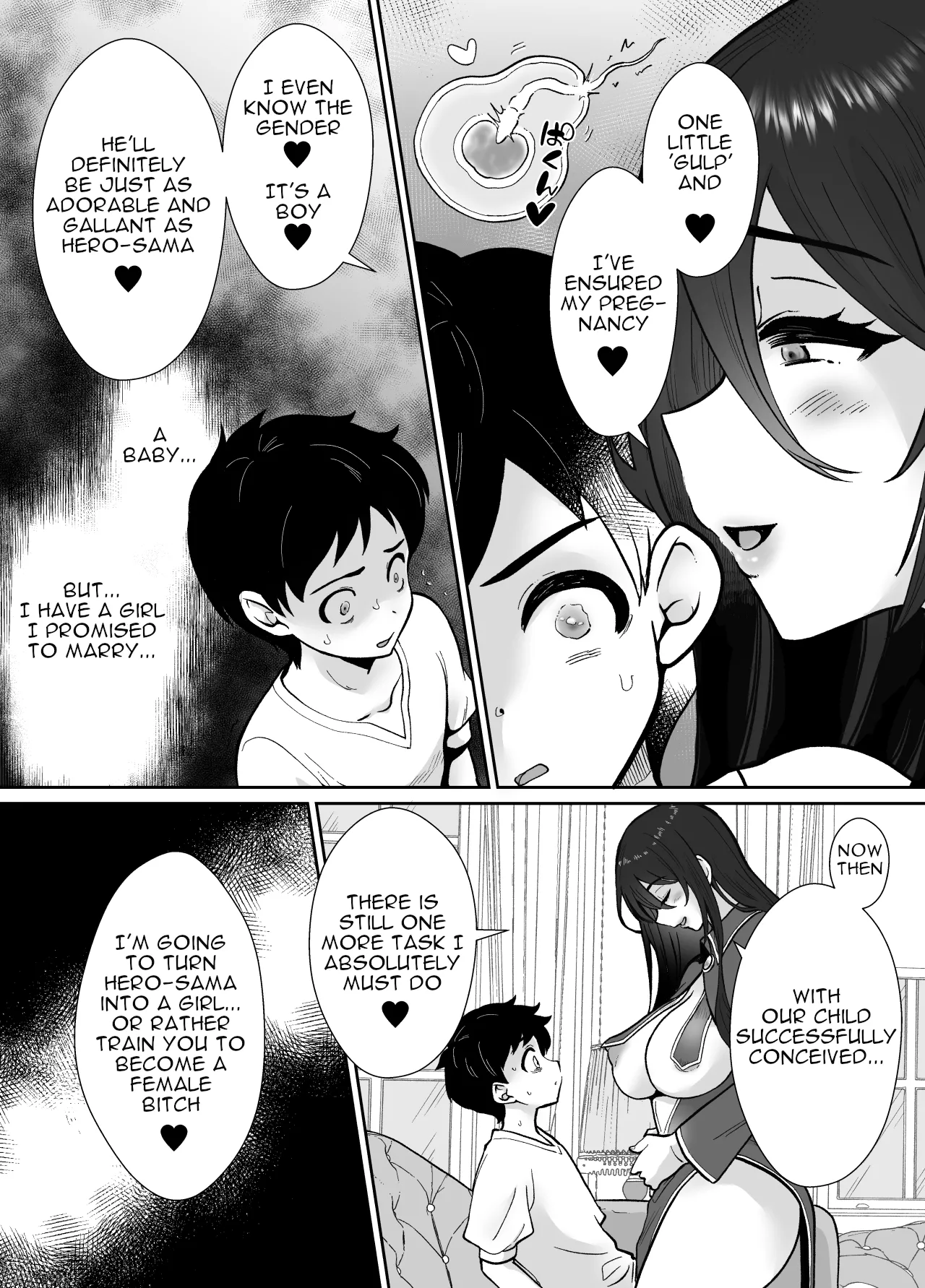 [Mochitama Tsuushin (Taguchi Monyata)]Gekijuu Shuchaku Mahou Tsukai to Futanari Shitsuji ni Yoru Yuusha-sama Shosei Hakamase Namakoubi (Karano) Mesu-ka Choukyou Gyaku Rape[English] Page 24