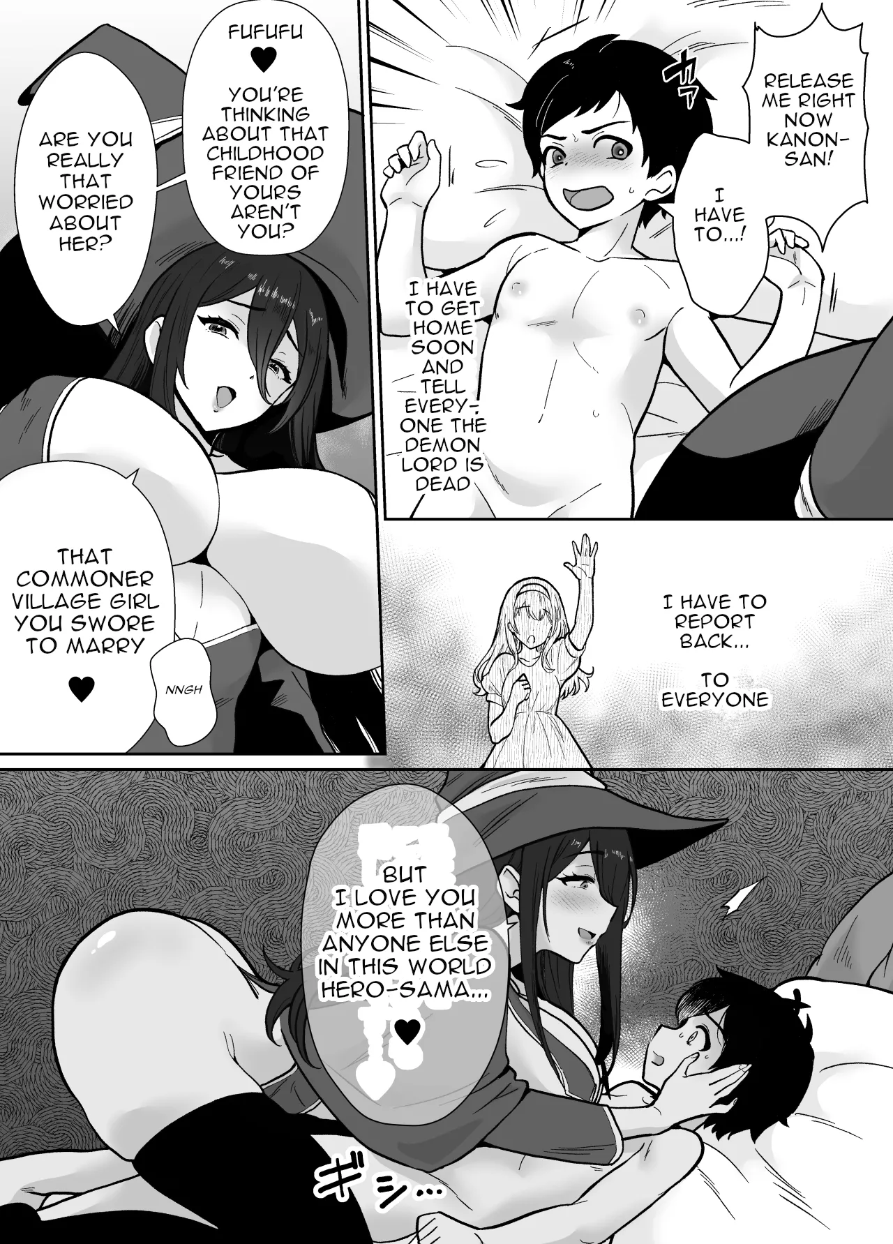 [Mochitama Tsuushin (Taguchi Monyata)]Gekijuu Shuchaku Mahou Tsukai to Futanari Shitsuji ni Yoru Yuusha-sama Shosei Hakamase Namakoubi (Karano) Mesu-ka Choukyou Gyaku Rape[English] Page 7