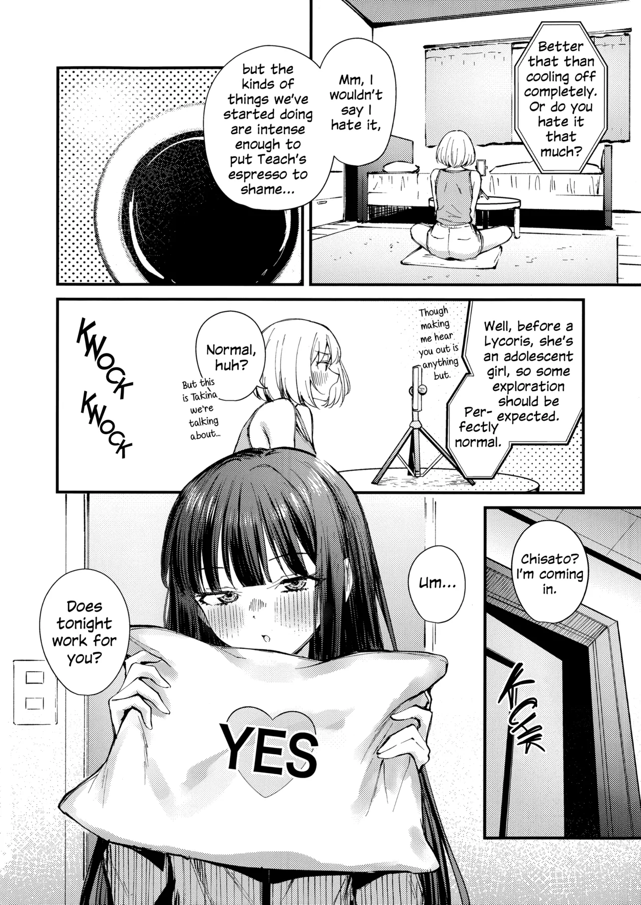 (C107) [Kitaku Jikan (Kitaku)]Saikin Aibou no Seiyoku ga Tsuyosugite Meccha Komatteru | My Partner's Sex Drive Is So Strong That It's Really Been Worrying Me Lately!(Lycoris Recoil) [English] Page 3