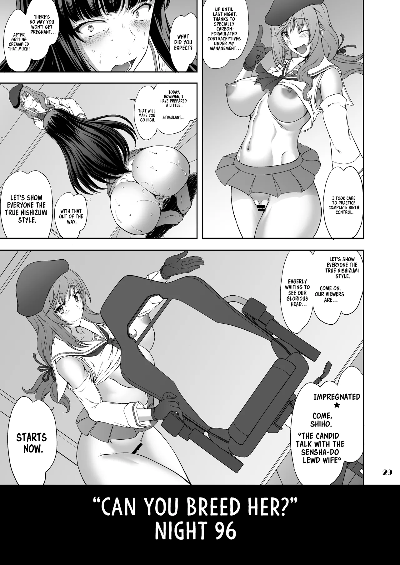 [Majimadou (Matou)]Iemoto no Hyakuya Taetara Soku Kaihou! Jikkyou Tanetsuke Namahaishin (Girls und Panzer) | Instant Freedom if The Head Survives For 100 Nights!! Live Commentary Breeding Livestream[English] [Sonarin迫] [Digital] Page 29