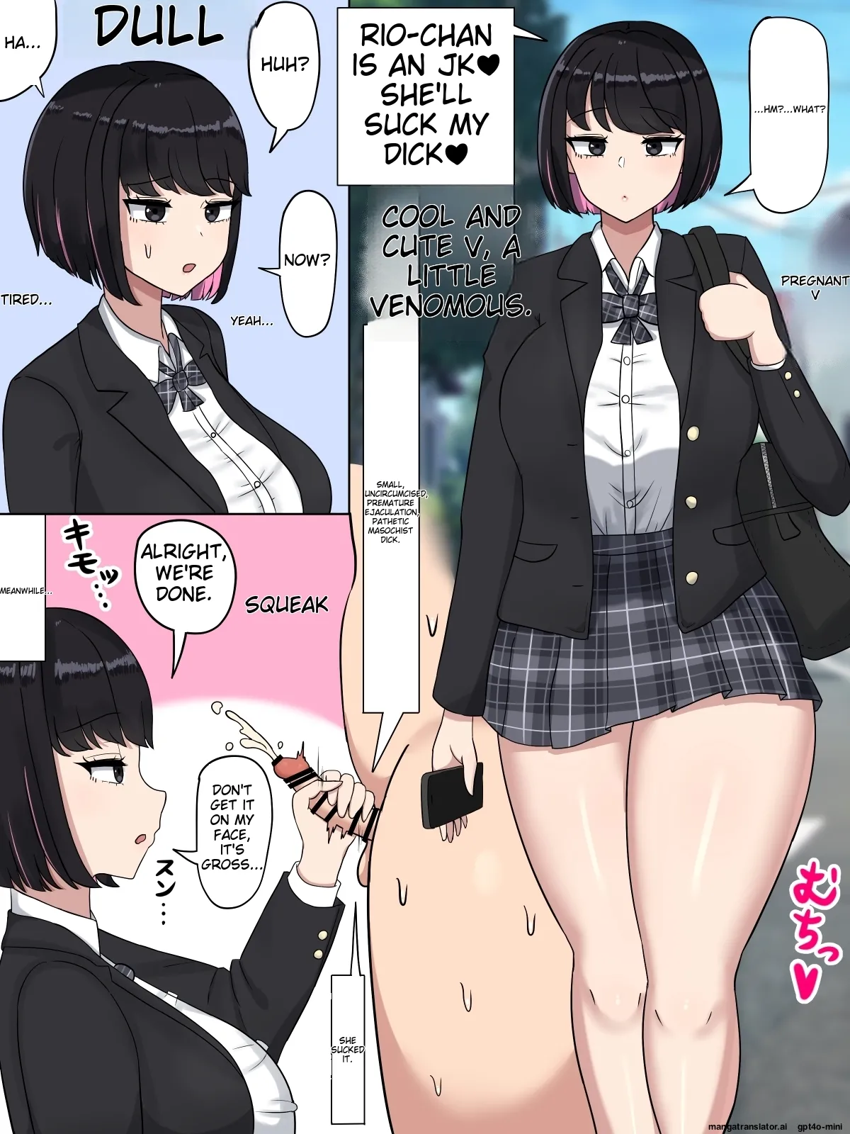 [Tanechikoya (Tanehijiri)]Cool-kei JK Rio-chan ~Sochin to Dekachin no Hannou no Chigai~[MTL] Page 1