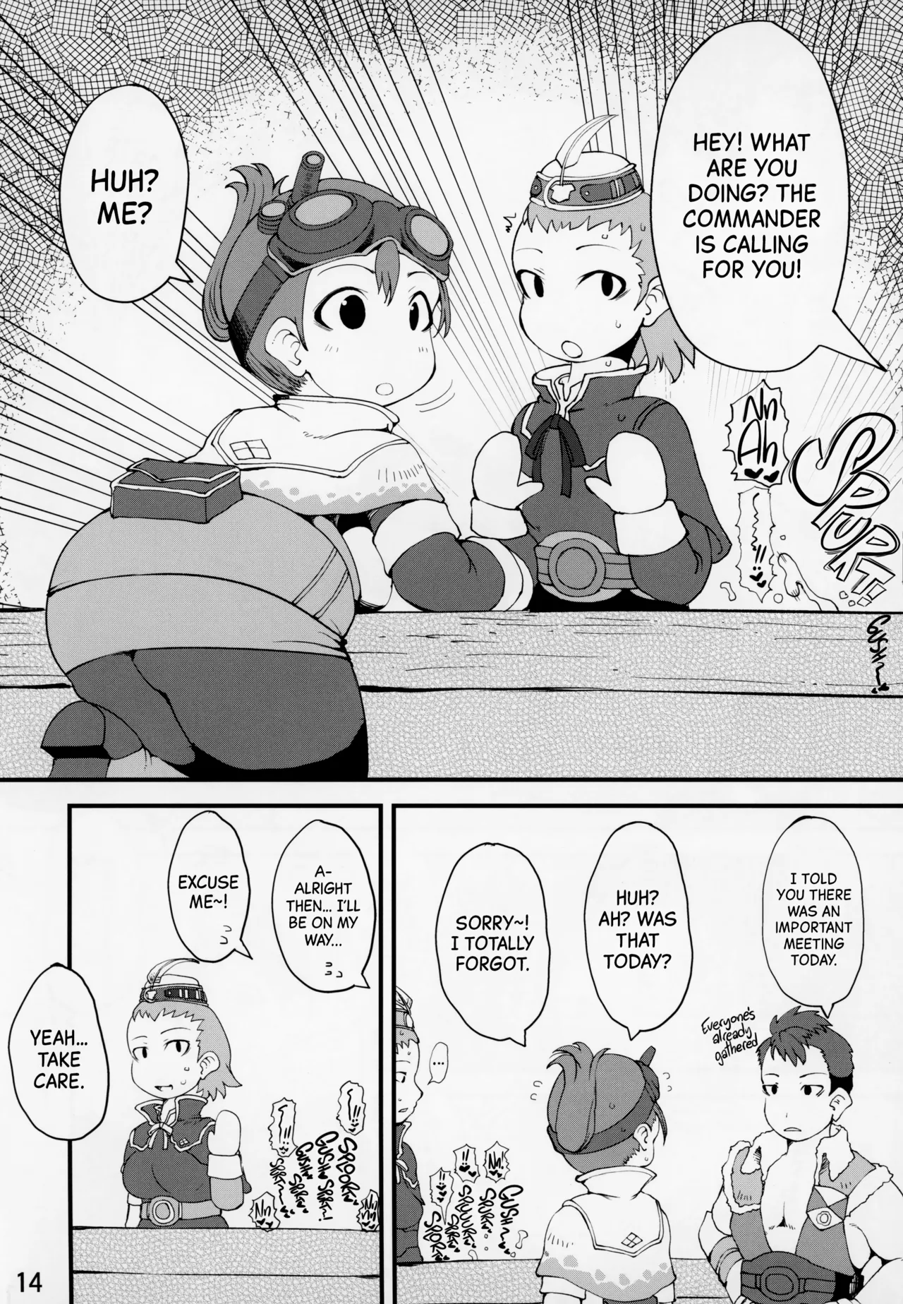 (C94) [Urakaryuu (Ibukichi)]Katsuyoku no Uketsukejou | The Lust-Parched Receptionist(Monster Hunter) [English] [Black Grimoires] [Decensored] Page 13