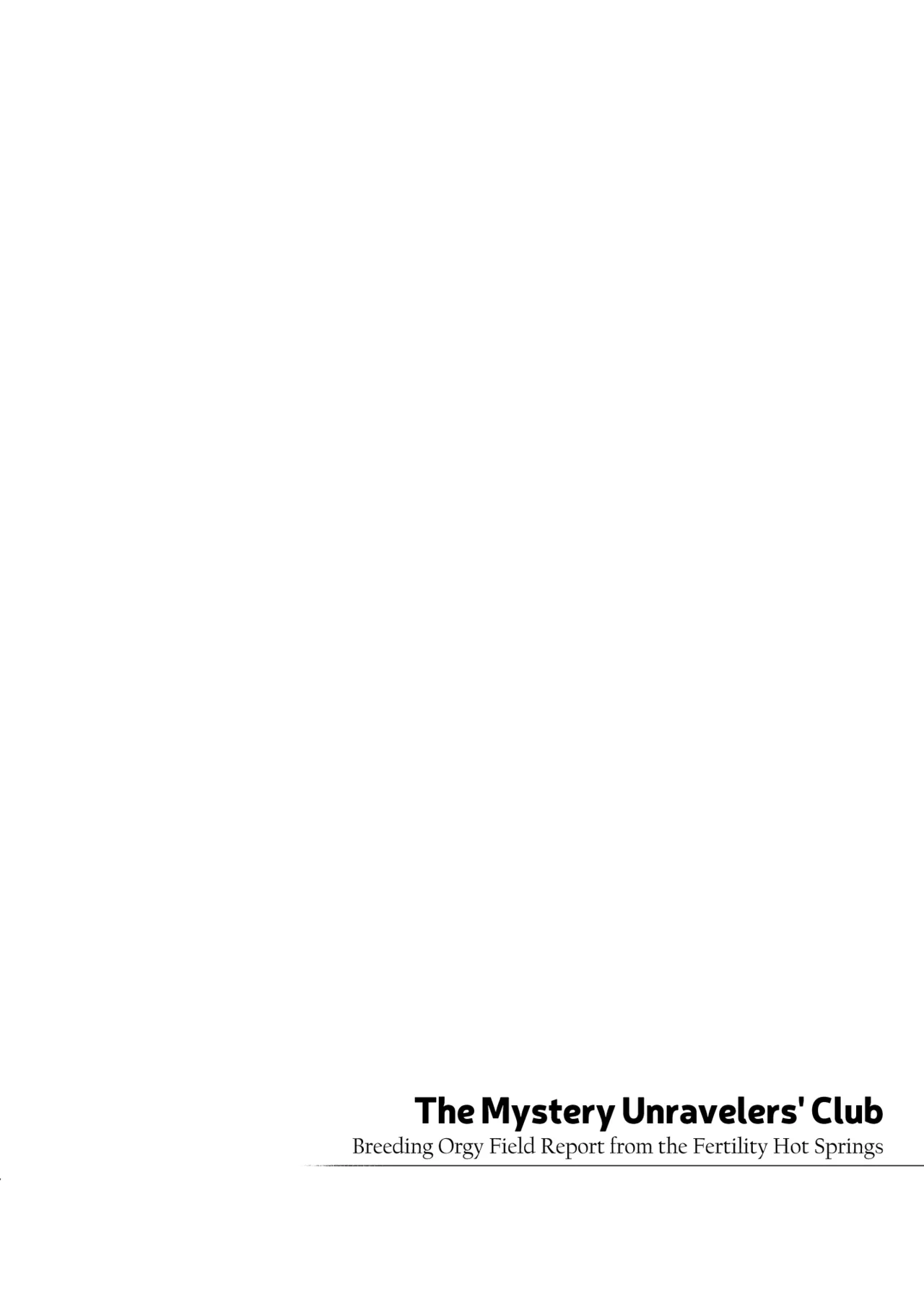 [Yukikagerou (KANZUME)]Himitsu Meikyuu Circle: Kodakara Onsen de no Rankou Tanetsuke Taiken Houkoku | The Mystery Unravelers' Club: Breeding Orgy Field Report from the Fertility Hot Springs[English] [skibidibenki] [Digital] Page 3