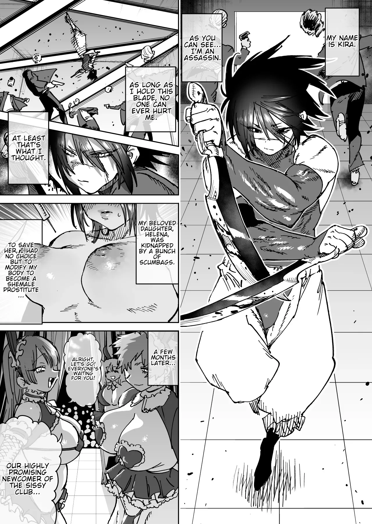 [Horieros]"Mesu Ochi" Sekai Saikyou no Koroshiya Self Mesu-ka Kaizou | The World's Strongest Assassin Self-Feminization(Ongoing)[English] Page 10