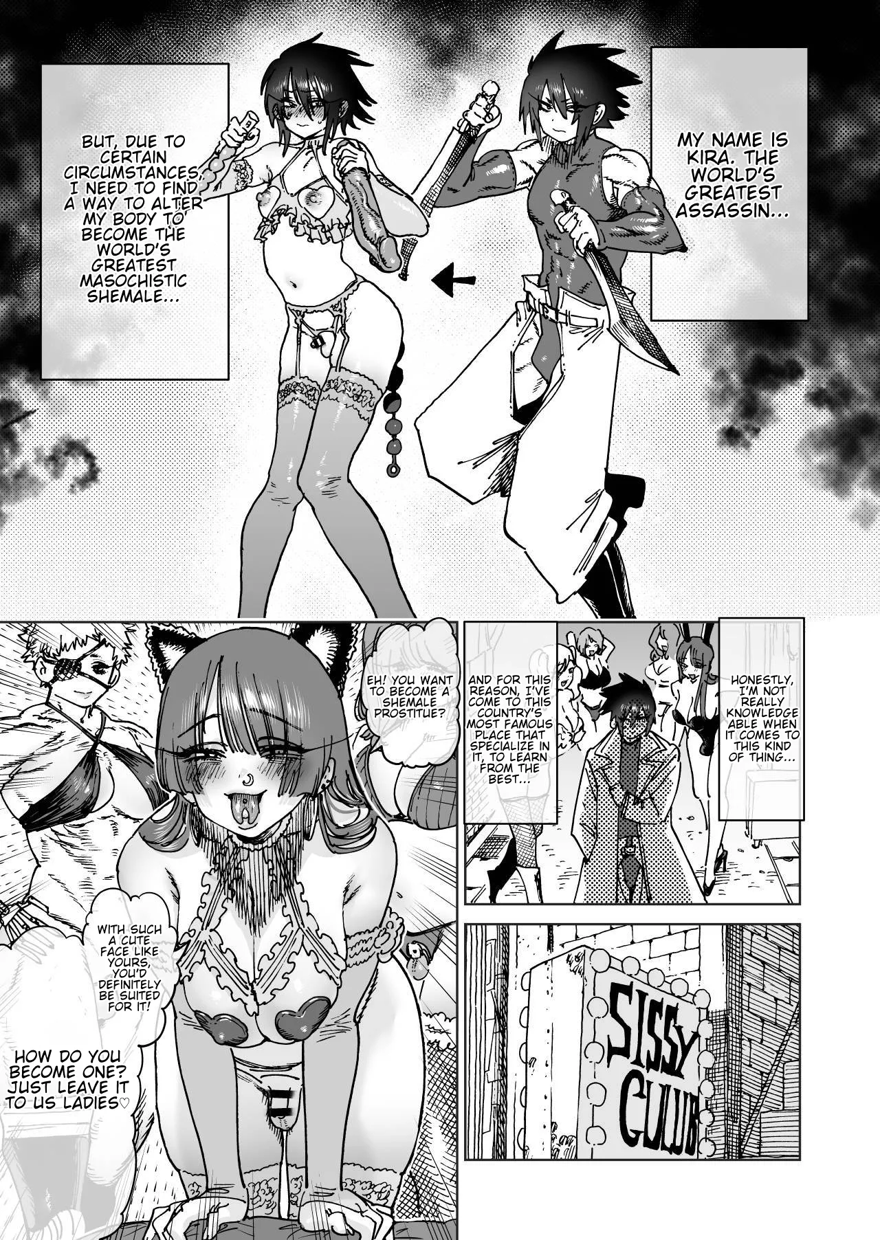 [Horieros]"Mesu Ochi" Sekai Saikyou no Koroshiya Self Mesu-ka Kaizou | The World's Strongest Assassin Self-Feminization(Ongoing)[English] Page 7