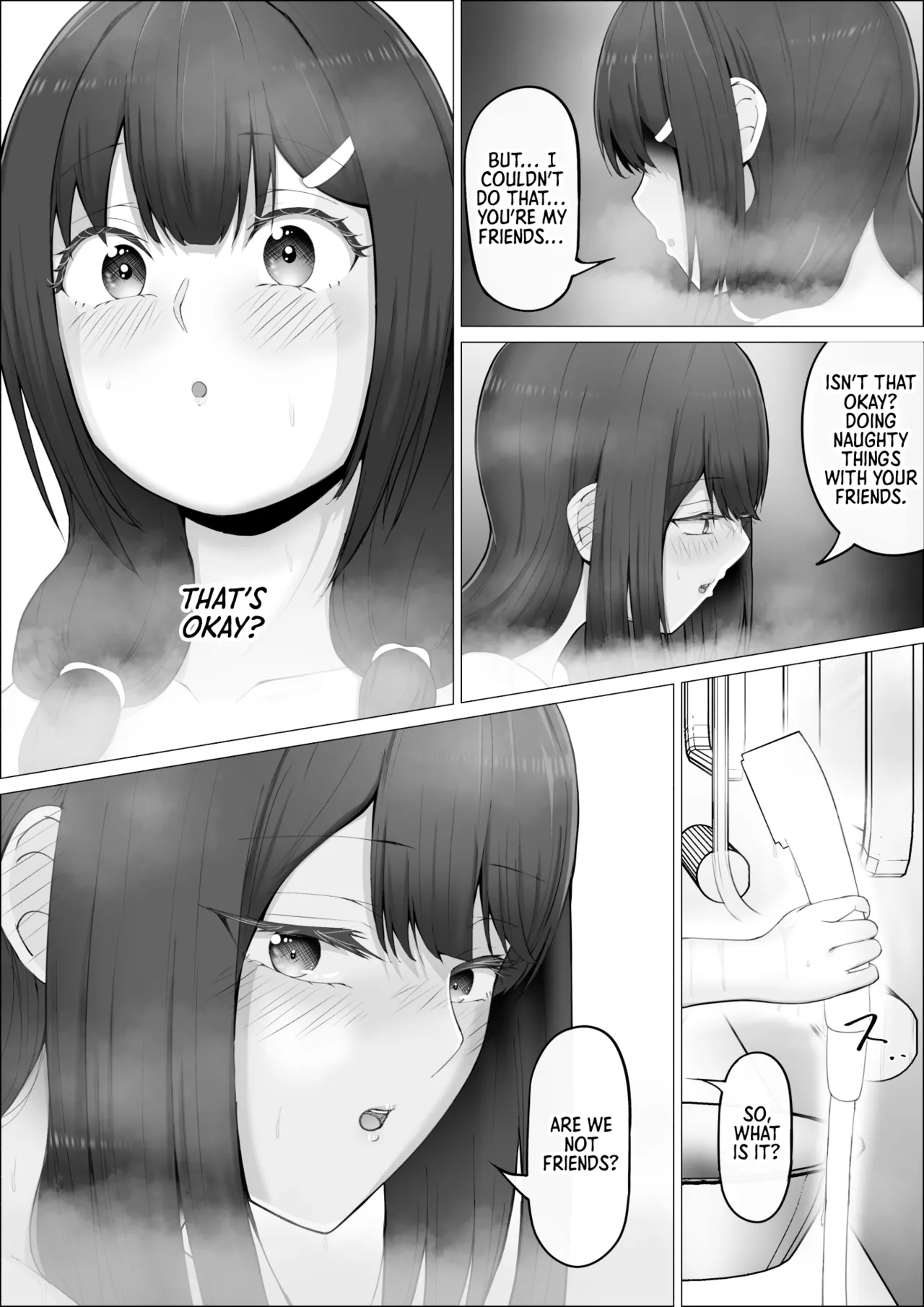 [shikiniki]When The Gals In My Class Found Out That I Was A Futanari, They Started Freaking Out. #2 Erina and Momo Double Blowjob Bathhouse Edition[English] [Morally Bankrupt Wizard Translations] Page 19