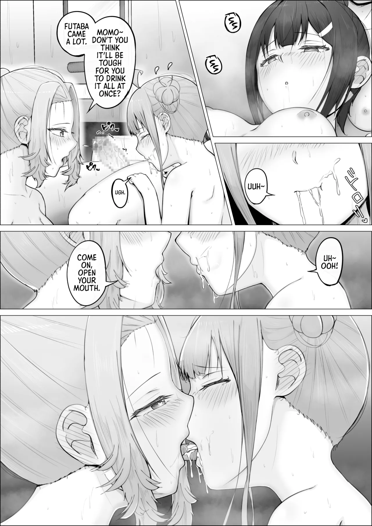 [shikiniki]When The Gals In My Class Found Out That I Was A Futanari, They Started Freaking Out. #2 Erina and Momo Double Blowjob Bathhouse Edition[English] [Morally Bankrupt Wizard Translations] Page 44