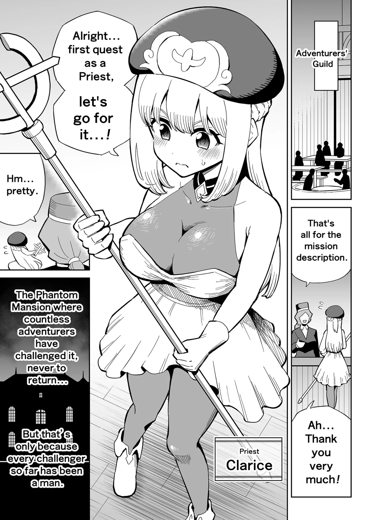 [Hitsumabushi]Futanari Priest Clarice to Akuryoukan | Futanari Priest Clarice and Phantom Masion[English] Page 2