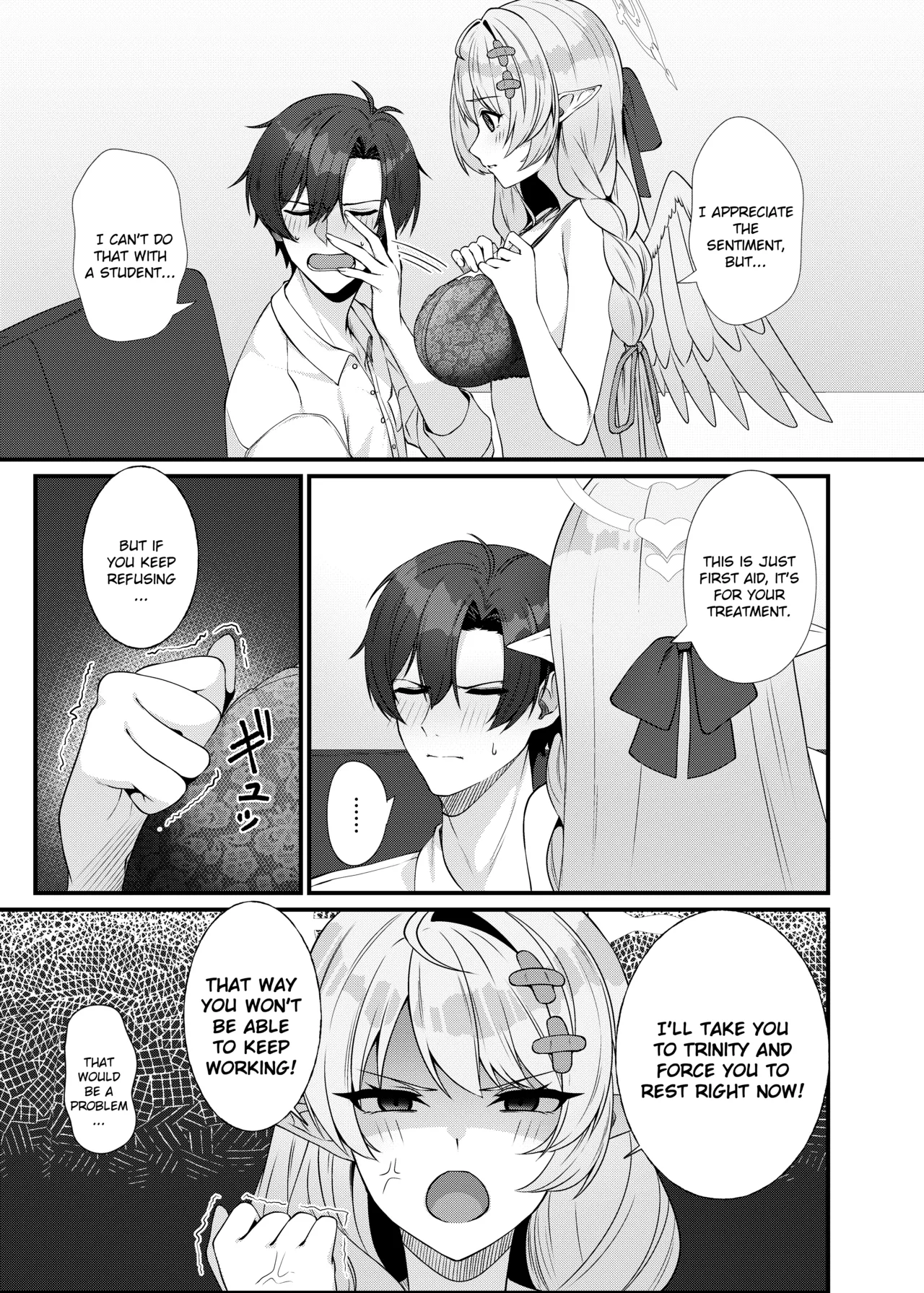 [Mendako Suizokukan (Oruka)]Sensei ni Kyuugo no Te o! | A Helping Hand for Sensei!(Blue Archive) [English] [Literally Starving] [Digital] Page 13