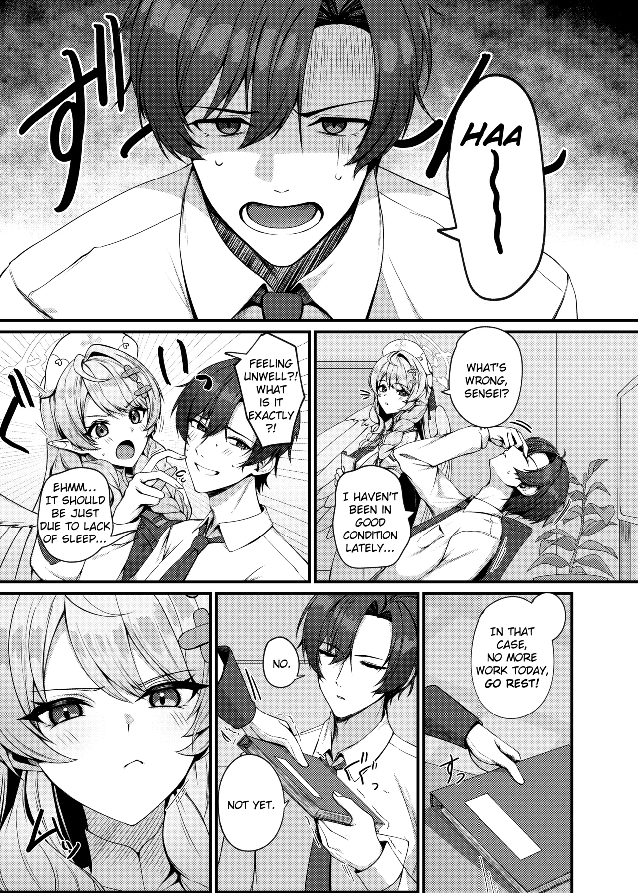 [Mendako Suizokukan (Oruka)]Sensei ni Kyuugo no Te o! | A Helping Hand for Sensei!(Blue Archive) [English] [Literally Starving] [Digital] Page 3