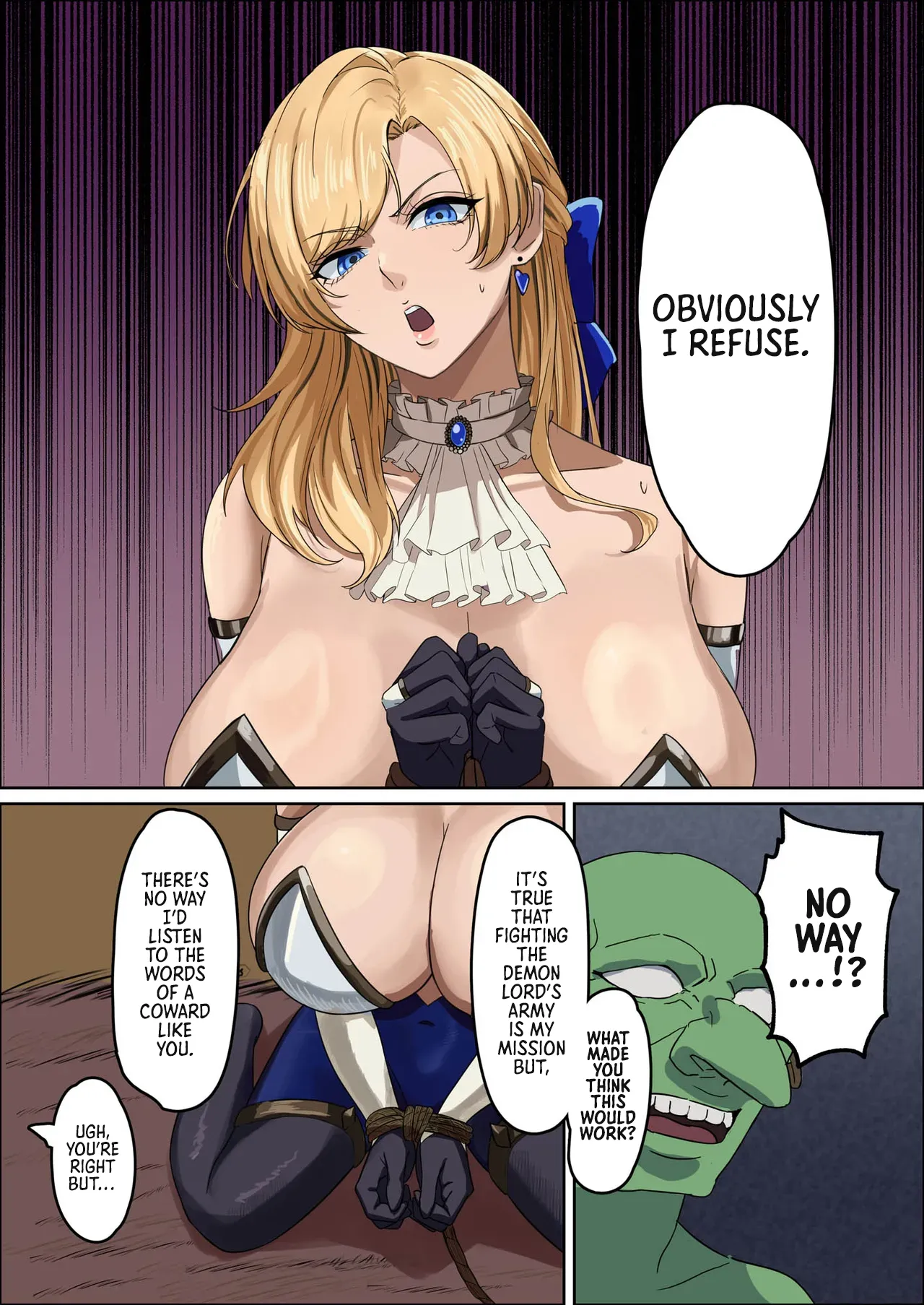 [Mainichi Angel]Bakunyuu Onna Kishi Konna Zako Monster ga Watashi no Nakama! Nan no Joudan da | Huge Breasted Female Knight: Teaming up with a weakling monster!? What kind of joke is this?[English] [Morally Bankrupt Wizard Translations] [Digital] Page 28