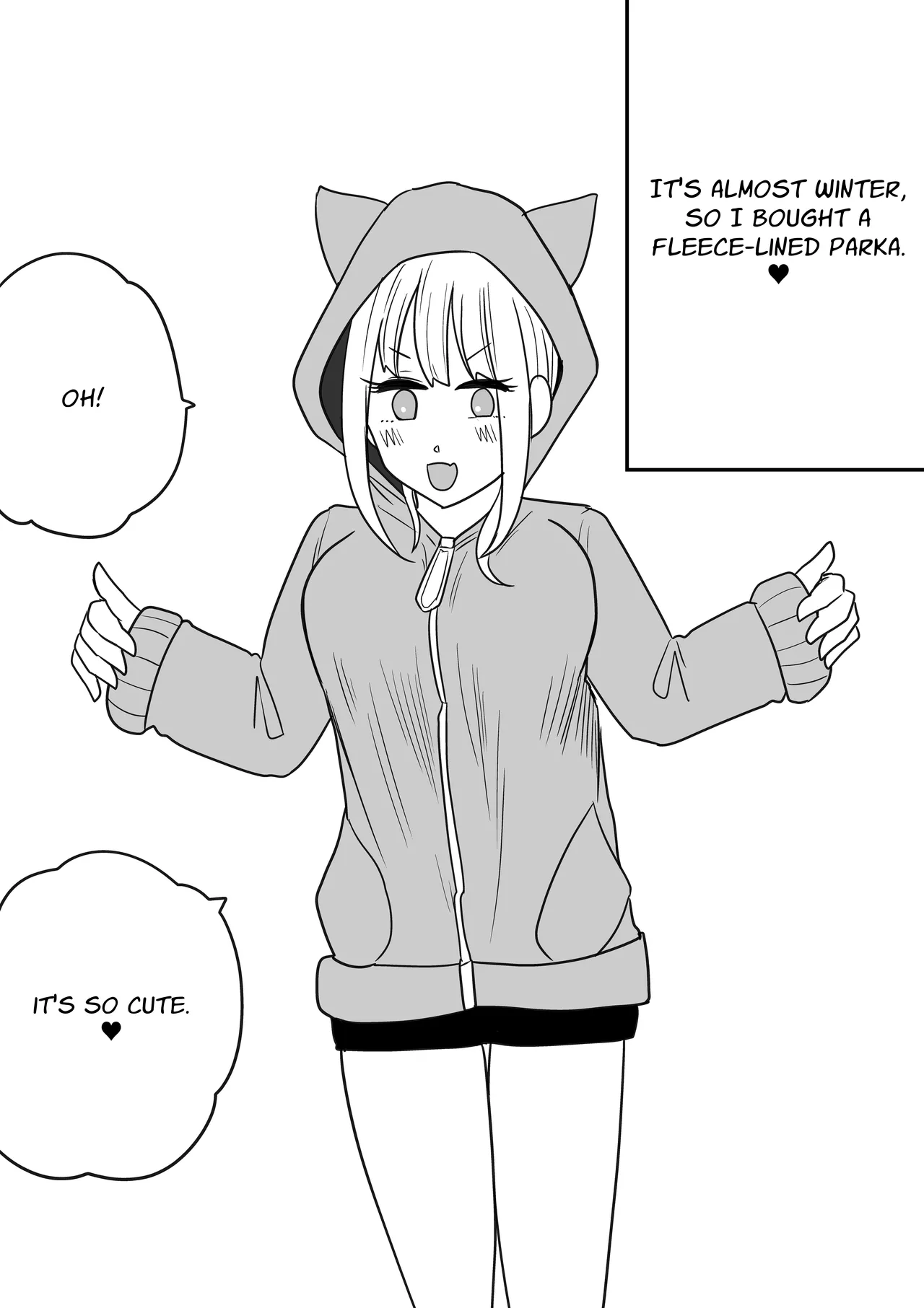 [RikopinRikopin]Nekomimi Paakaa Joshi, Ura Kimo ni Okasareru | Violated by the Fleece Lining of a Cat Ear Hoodie[English] [sakurei] Page 1