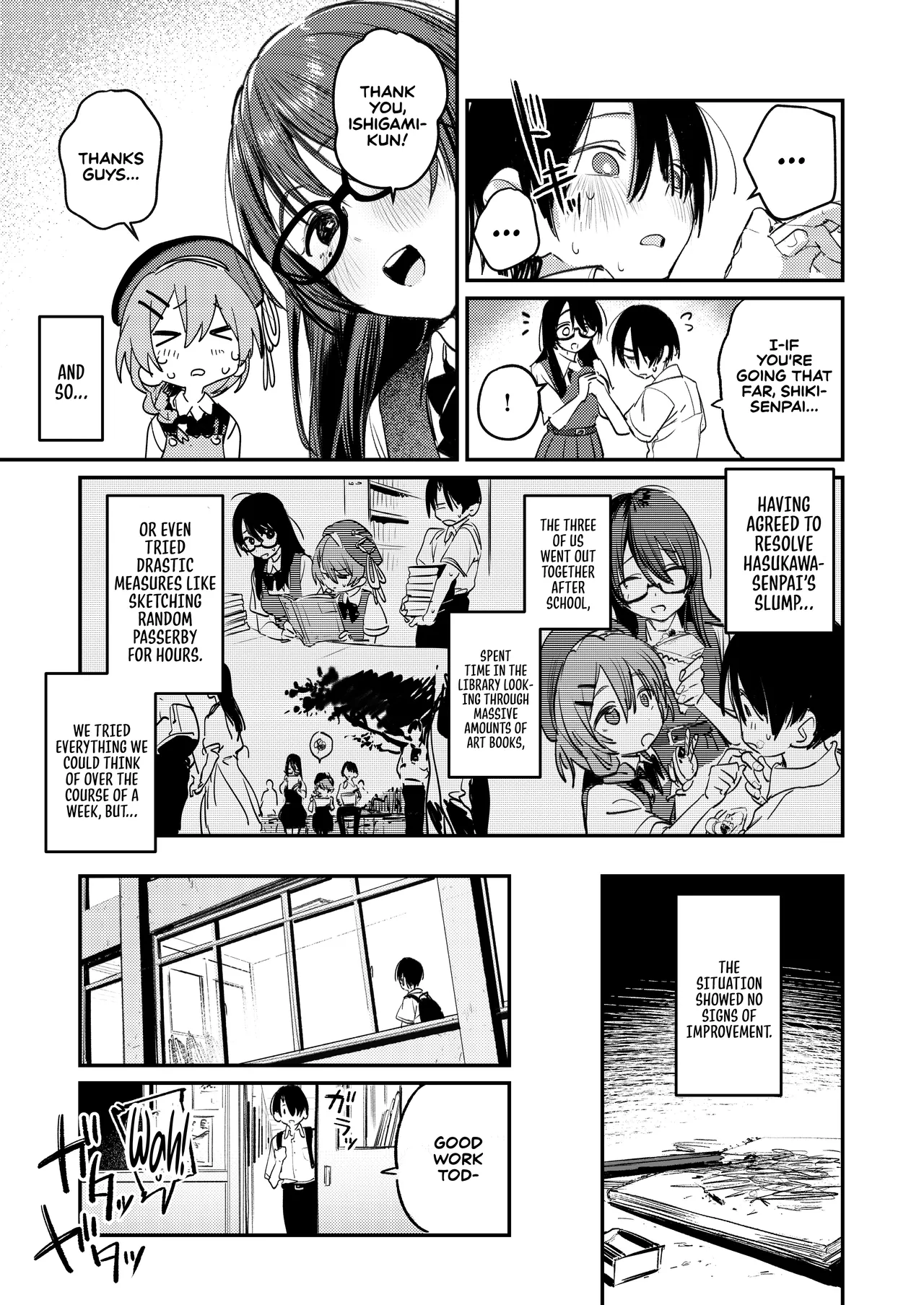 [Momojiru Teien (Momokumo)]Bijutsubu Harem Katsudou Nisshi ~Senpai no Slump Kaishou ni Kyouryoku shitara, Ikioi de 3P suru Koto ni Natta Hanashi~ | Art Club Harem Activity Log: How Helping My Senior Get Over Her Slump Led to a Threesome in the Heat of the Moment[English] [Sonarin迫] [Digital] Page 10