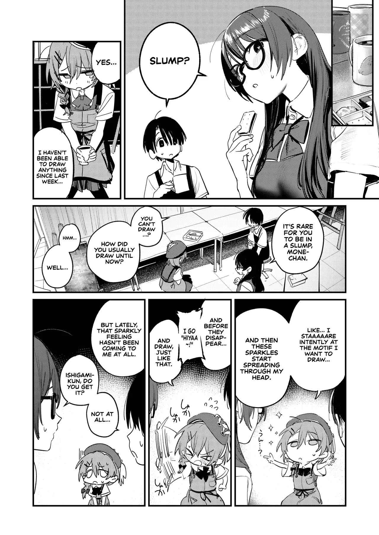 [Momojiru Teien (Momokumo)]Bijutsubu Harem Katsudou Nisshi ~Senpai no Slump Kaishou ni Kyouryoku shitara, Ikioi de 3P suru Koto ni Natta Hanashi~ | Art Club Harem Activity Log: How Helping My Senior Get Over Her Slump Led to a Threesome in the Heat of the Moment[English] [Sonarin迫] [Digital] Page 7