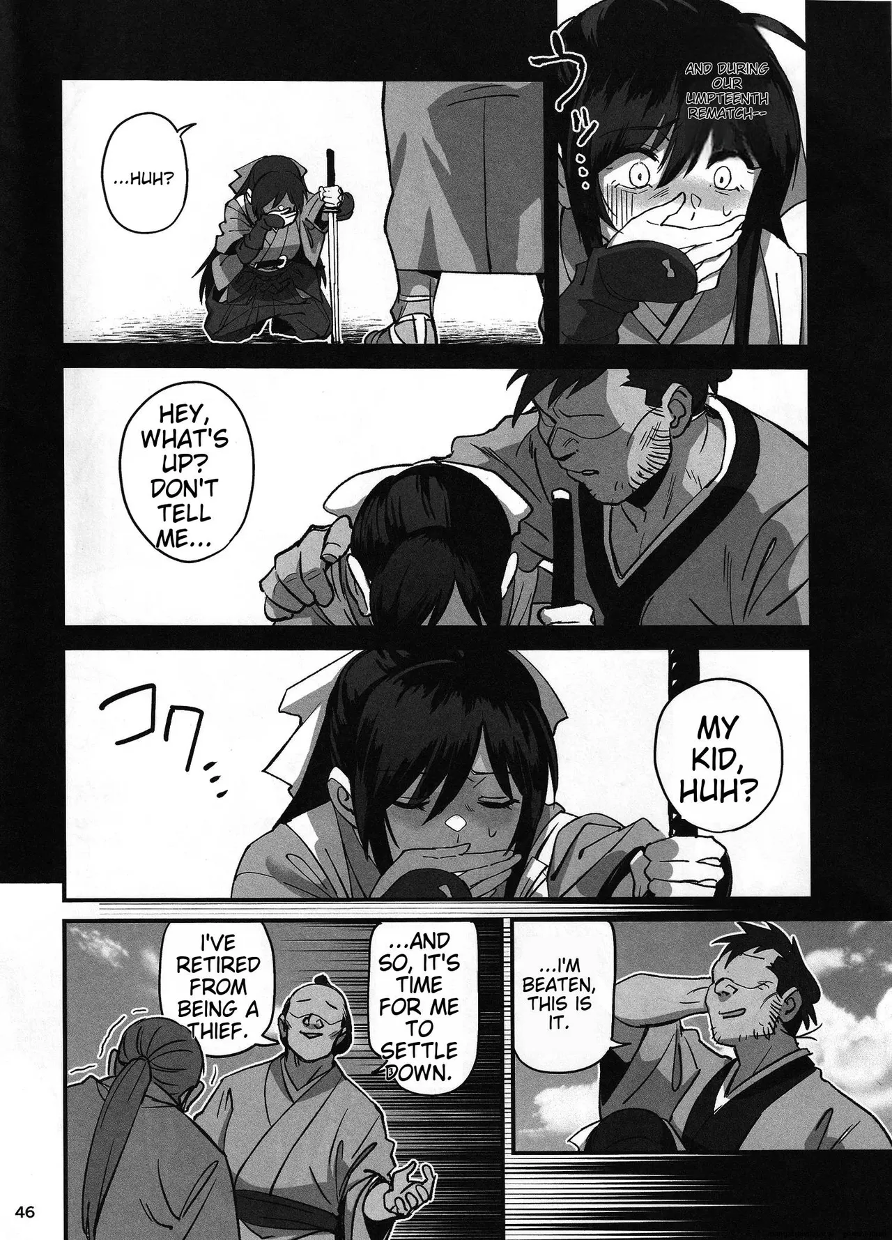 (C106) [Dokudami (Okita Ababa)]Manadeshi ga Touzoku ni Netorareta Hanashi + Paper C106[English] Page 42