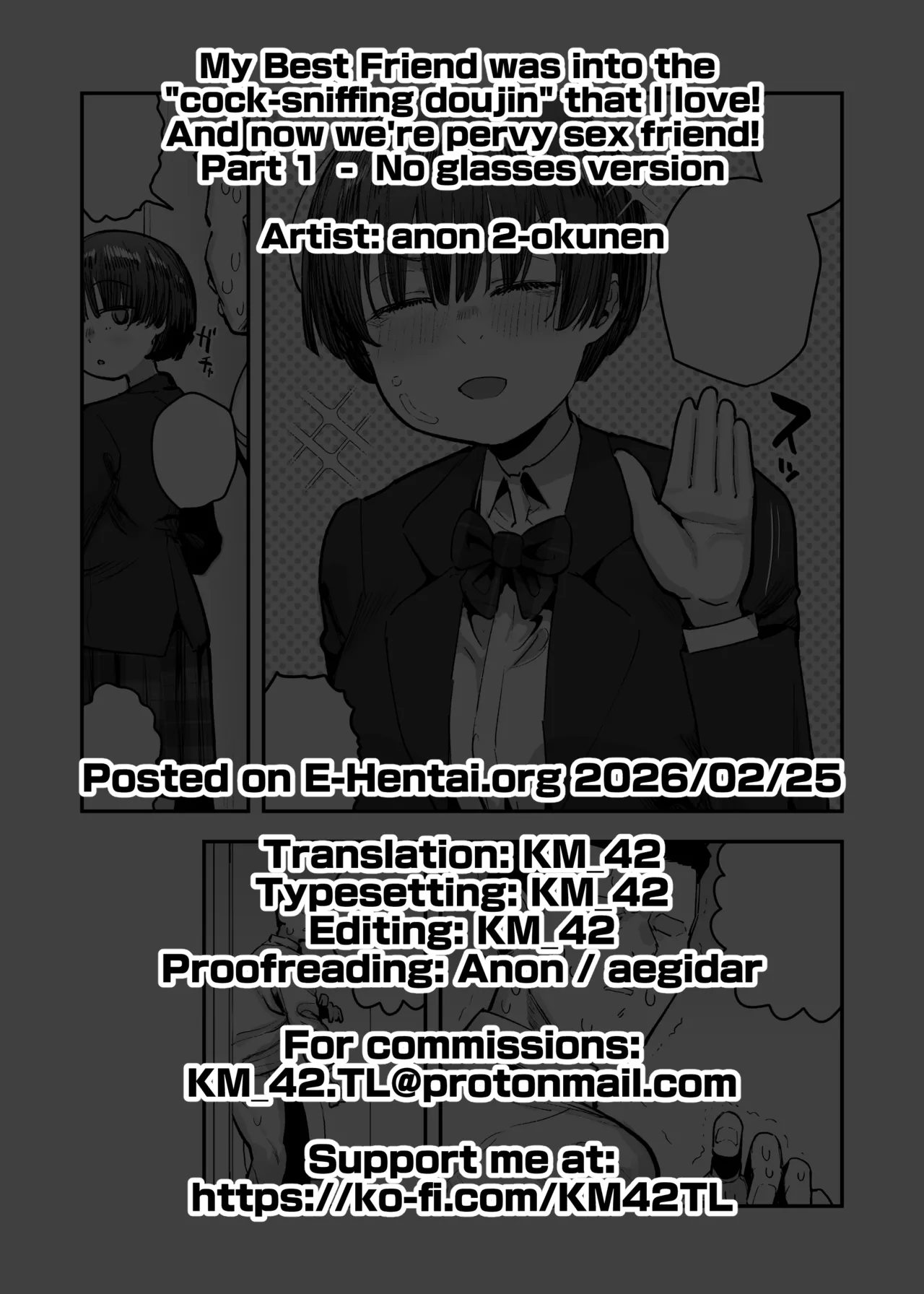 [Anon 2-okunen]Bokutachi, Seiheki Friend. ~Onna Tomodachi no Aidokusho wa Ore no Daisuki na 'Chin Kagi Ero Manga' deshita~ Zenpen | My best friend was into the "cock-sniffing doujin" that I love! And now we're pervy sex friends! Part 1(No glasses) [English] [KM_42] Page 121