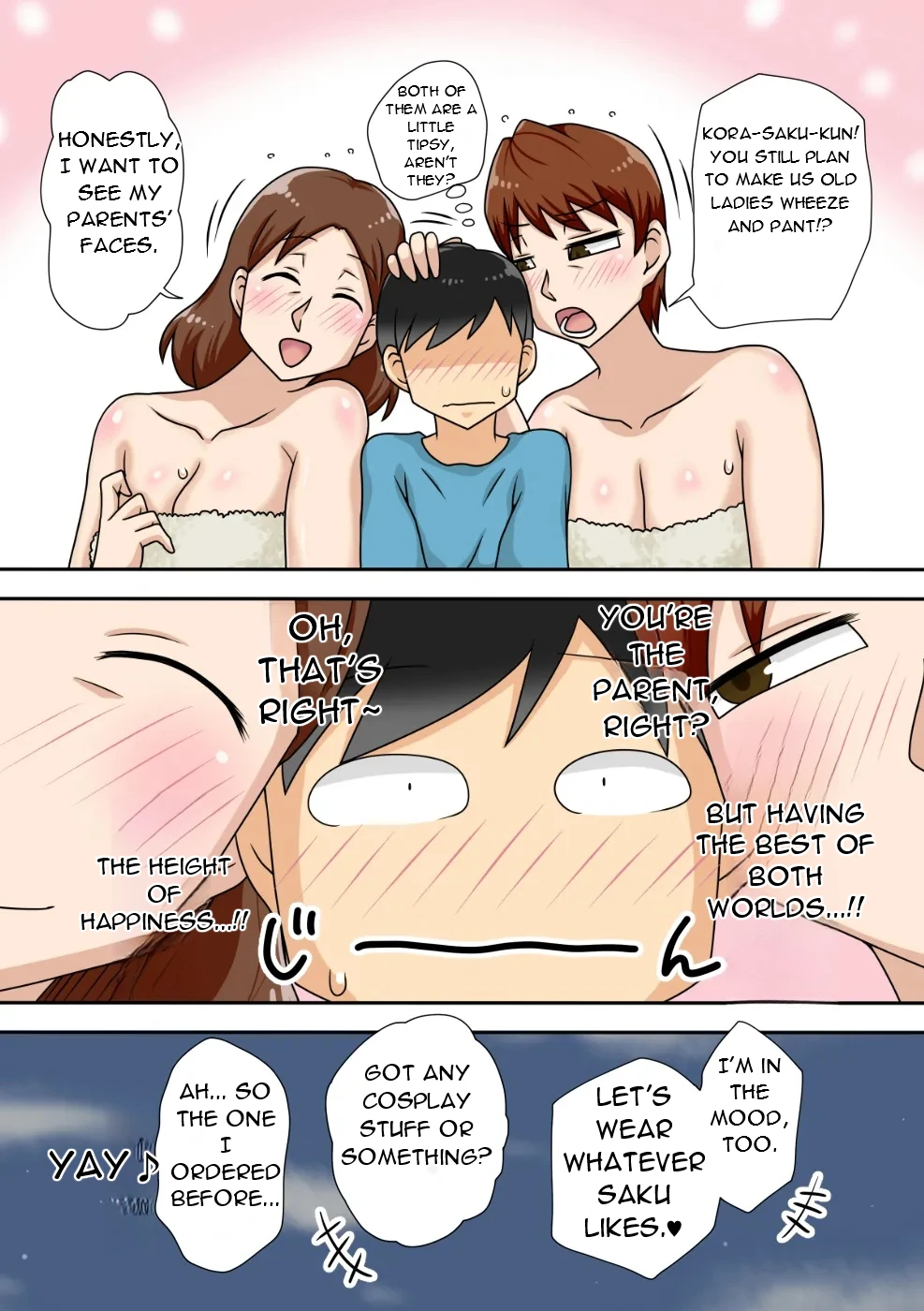 [Freehand Tamashii (DT Hone)]Inkya no Oi to Oba to MAMA to 3P - Introverted Nephew - Threesome with Nephew, Aunt and Mom[English][DarklordMTLs] Page 41
