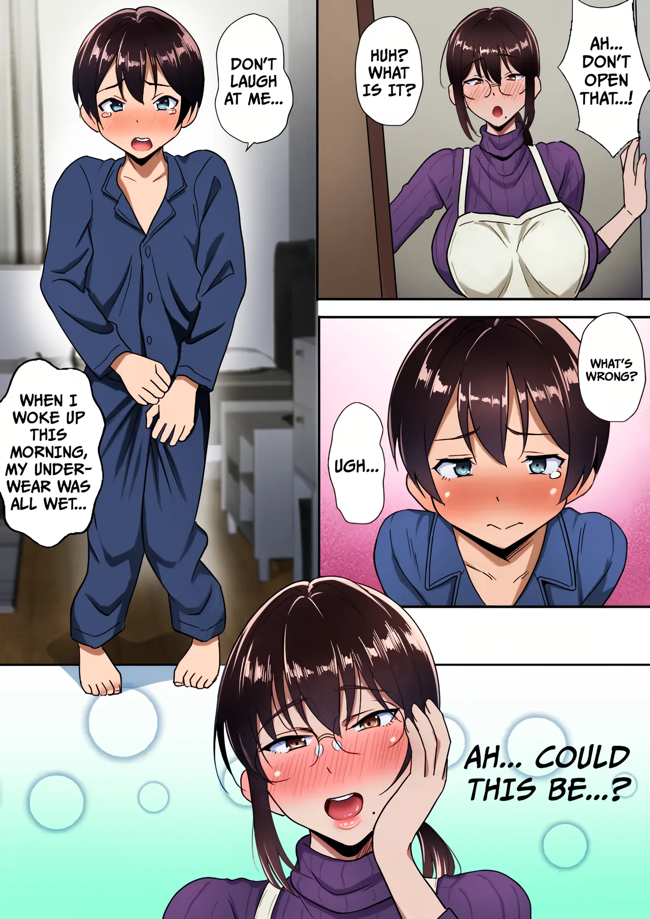 [Hot Mikan (Kishimen)]Binbou Gurashi na Boshi Katei no Oyako Koubi wa Kimochi Ii. | Mother & Son Bonding in a Poor Single-Parent Household Feels Good[English] [Colorize] Page 4