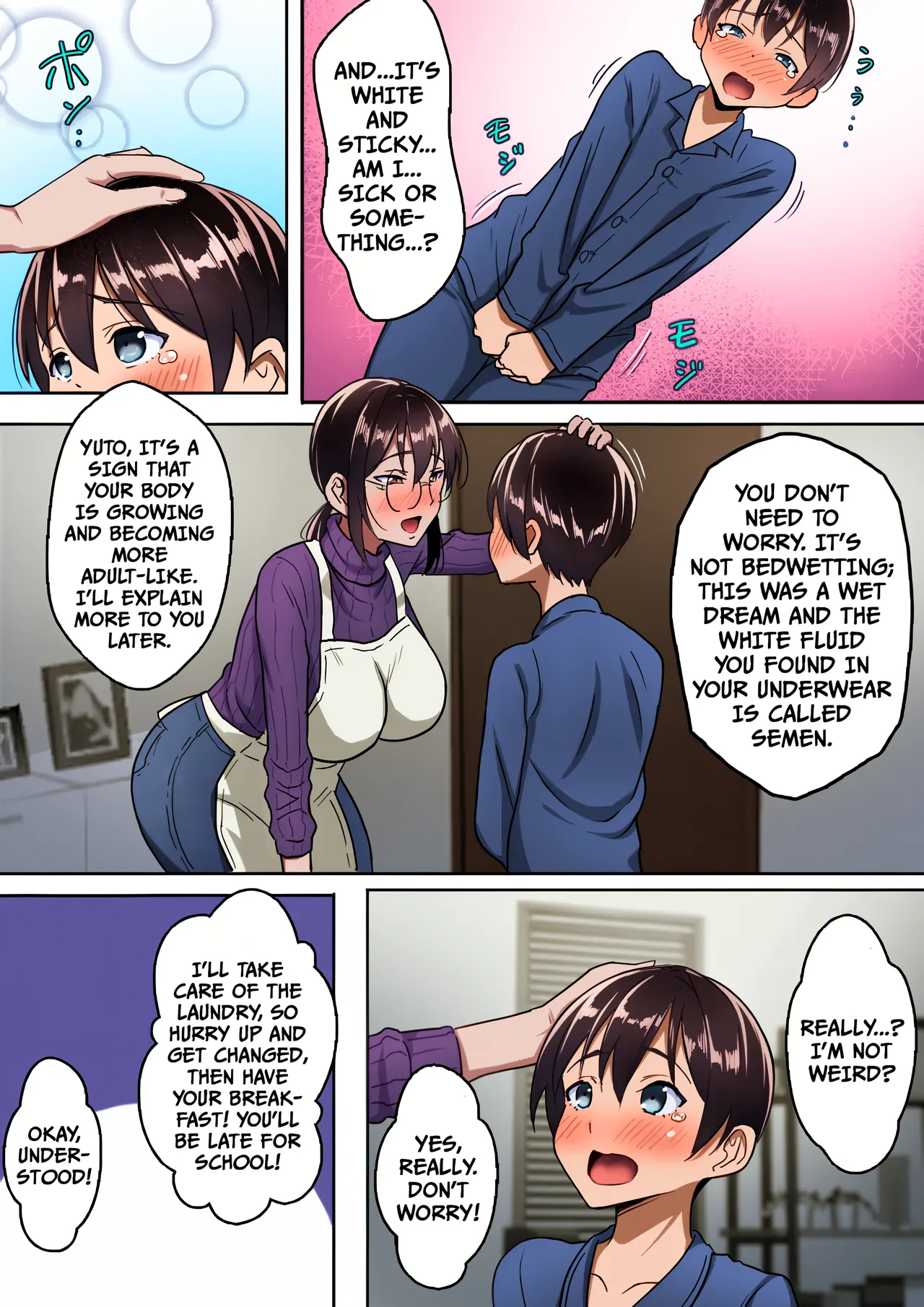 [Hot Mikan (Kishimen)]Binbou Gurashi na Boshi Katei no Oyako Koubi wa Kimochi Ii. | Mother & Son Bonding in a Poor Single-Parent Household Feels Good[English] [Colorize] Page 5