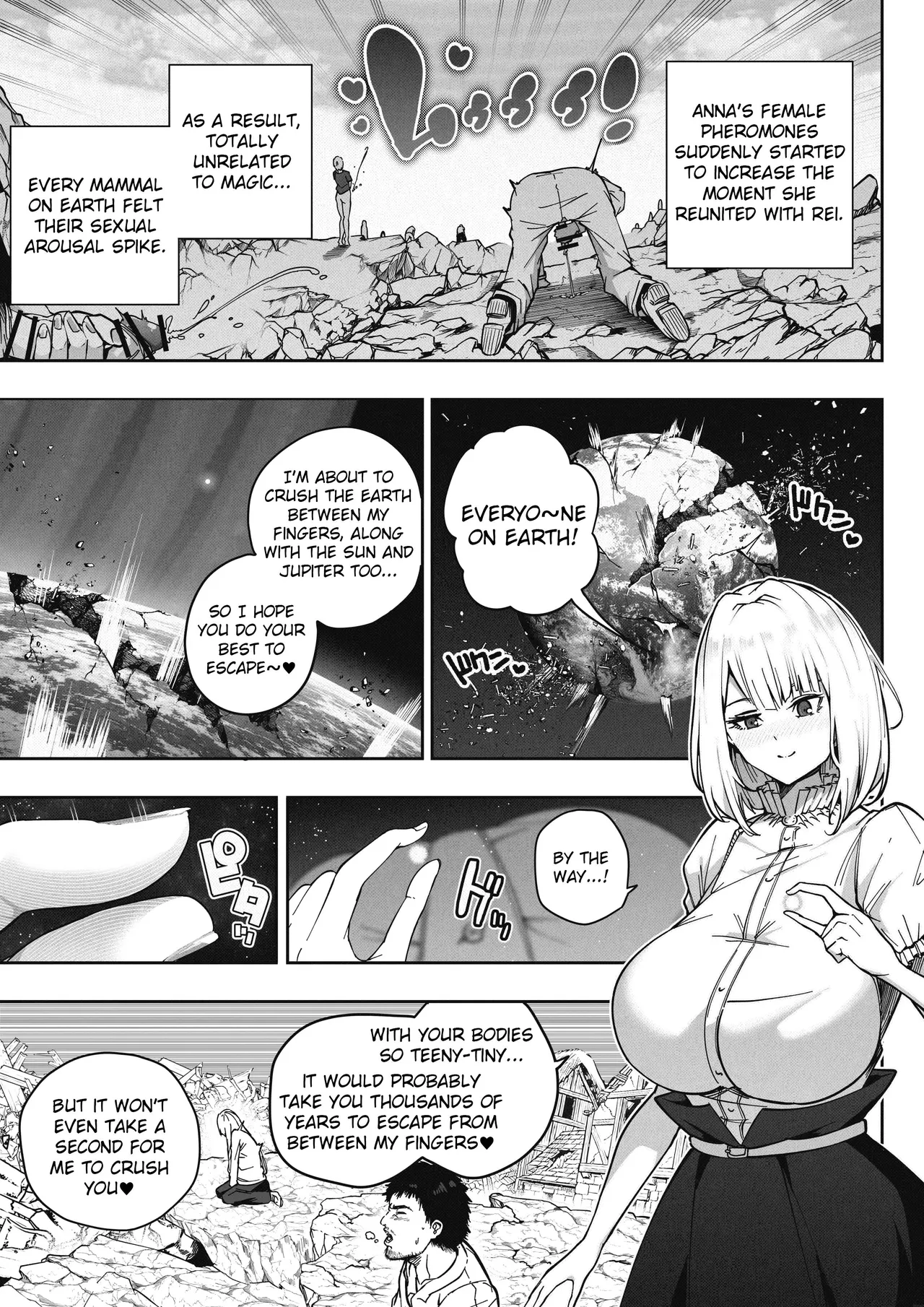 [Soryuu]Shinchou 1680-oku km no Joshi ga Tatta 1-man km Shika Nai Chikyuu o Asobubu | A 168 Billion km Tall Girl Toys with the Mere 10,000 km Earth[English] Page 15