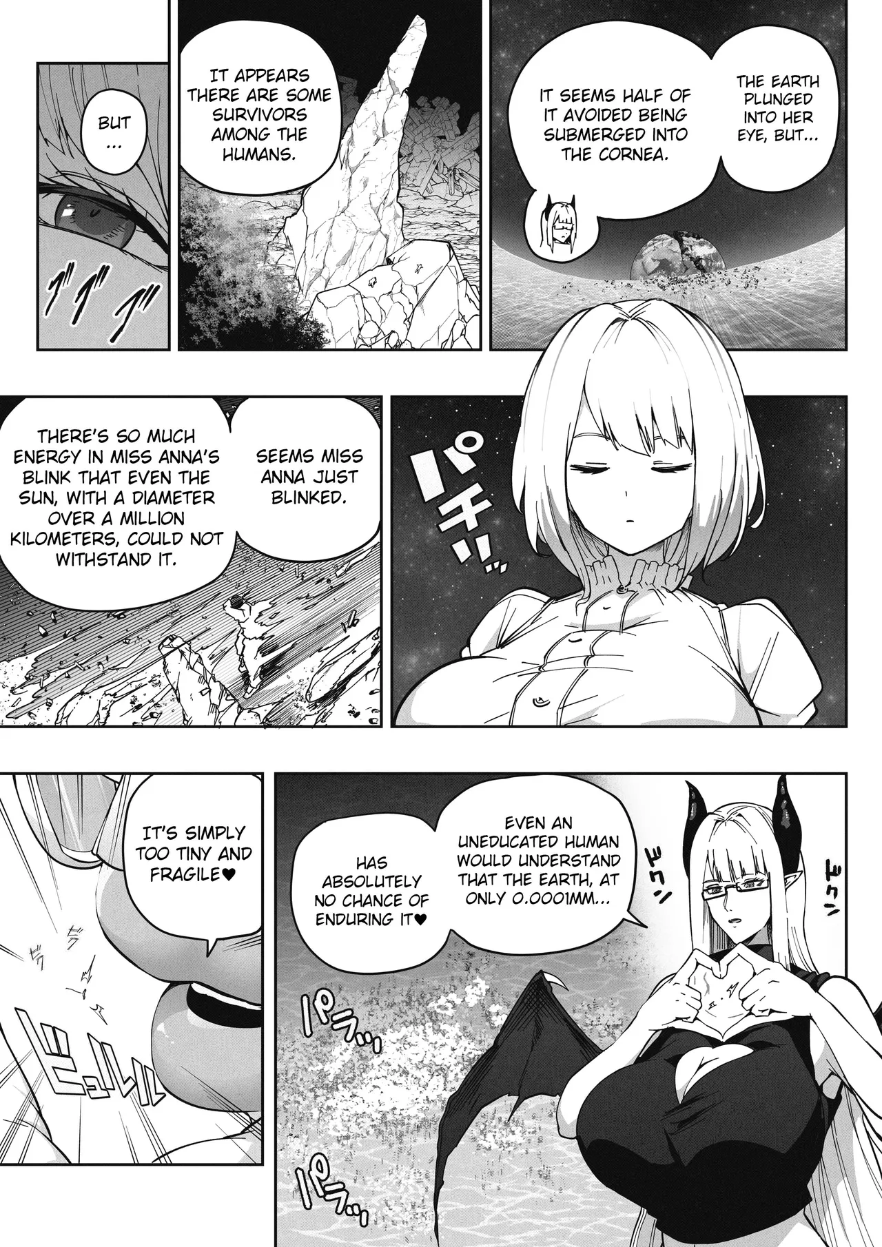 [Soryuu]Shinchou 1680-oku km no Joshi ga Tatta 1-man km Shika Nai Chikyuu o Asobubu | A 168 Billion km Tall Girl Toys with the Mere 10,000 km Earth[English] Page 19