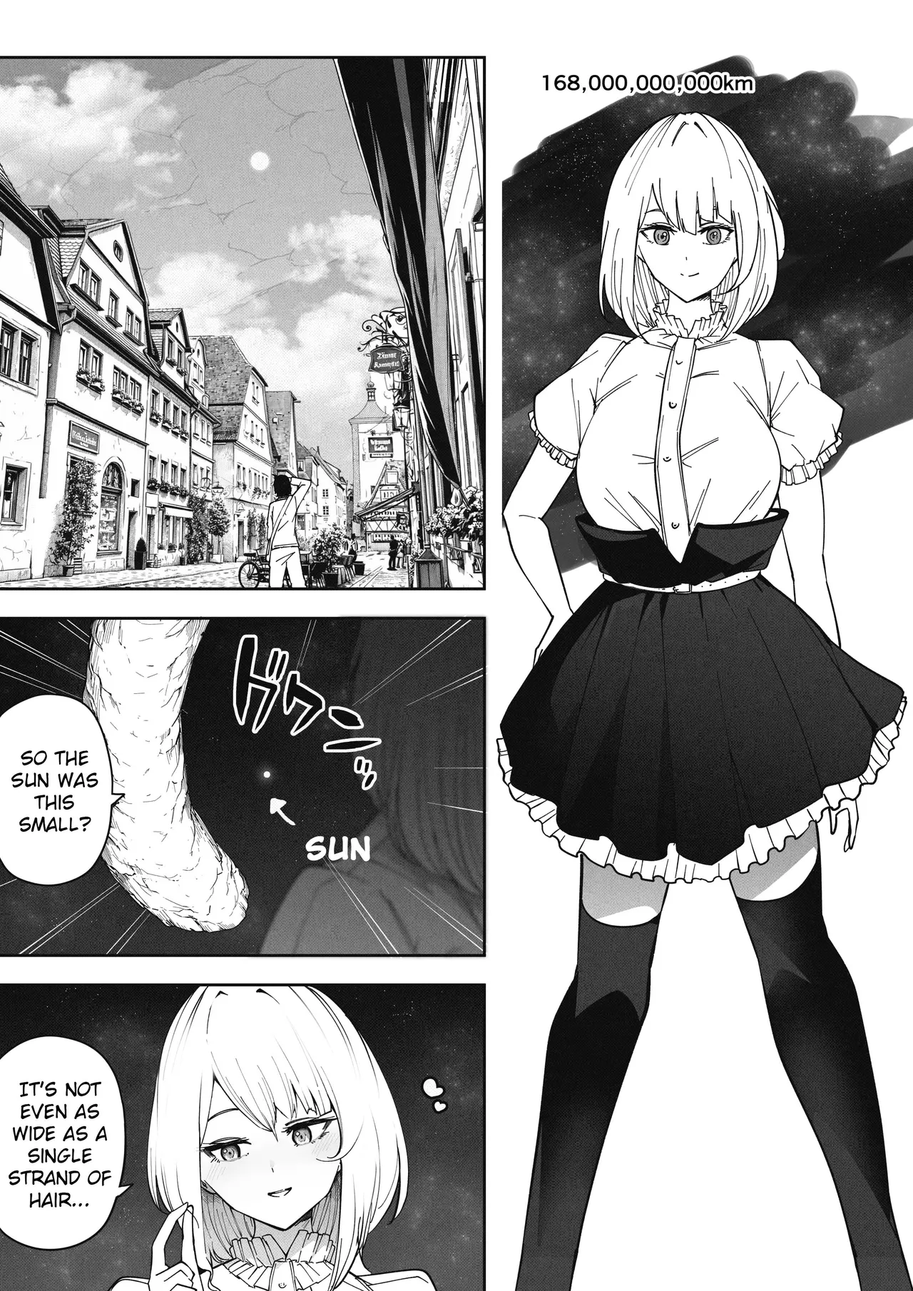 [Soryuu]Shinchou 1680-oku km no Joshi ga Tatta 1-man km Shika Nai Chikyuu o Asobubu | A 168 Billion km Tall Girl Toys with the Mere 10,000 km Earth[English] Page 25