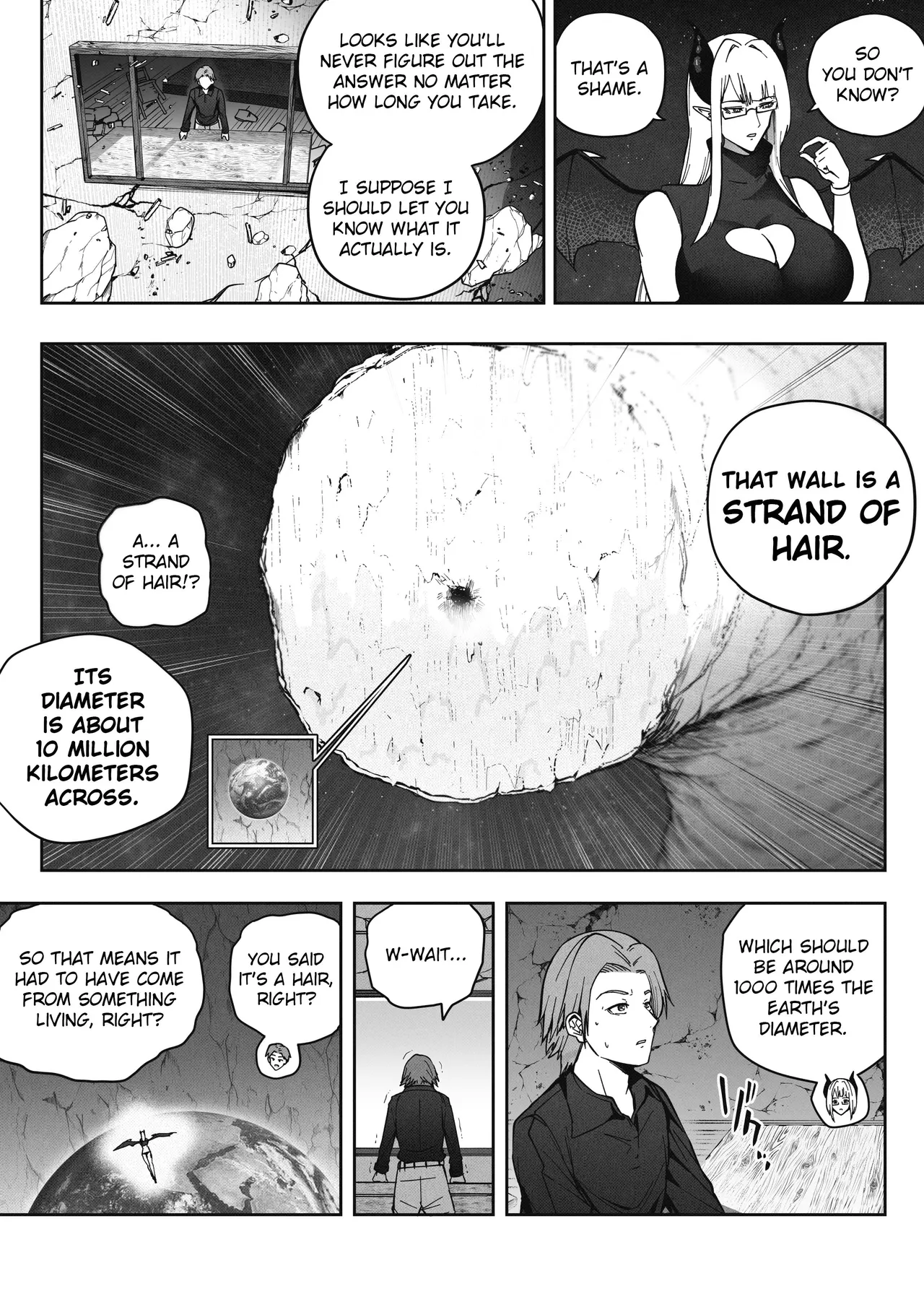 [Soryuu]Shinchou 1680-oku km no Joshi ga Tatta 1-man km Shika Nai Chikyuu o Asobubu | A 168 Billion km Tall Girl Toys with the Mere 10,000 km Earth[English] Page 8