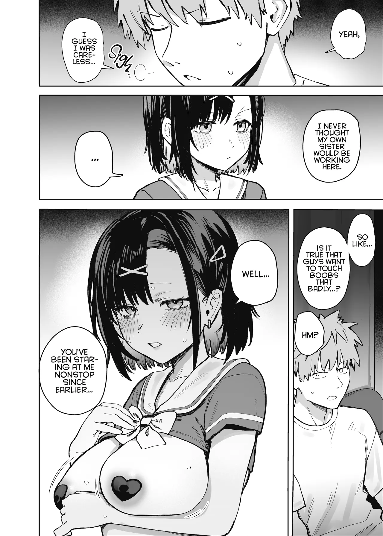 [Solo Shimeji (Bunapi 397 Yen)]2-nen C-gumi Gakuen Oppabu no Cast ni Imouto ga Ita | My Little Sister Was a Hostess at Class 2-C's School Festival Boobs Bar[English] [Digital] Page 12