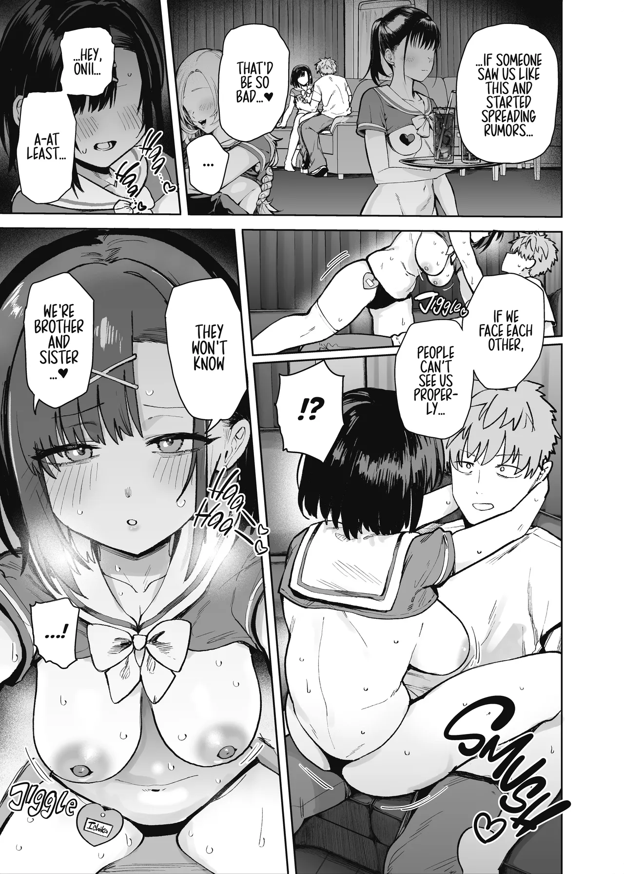 [Solo Shimeji (Bunapi 397 Yen)]2-nen C-gumi Gakuen Oppabu no Cast ni Imouto ga Ita | My Little Sister Was a Hostess at Class 2-C's School Festival Boobs Bar[English] [Digital] Page 19