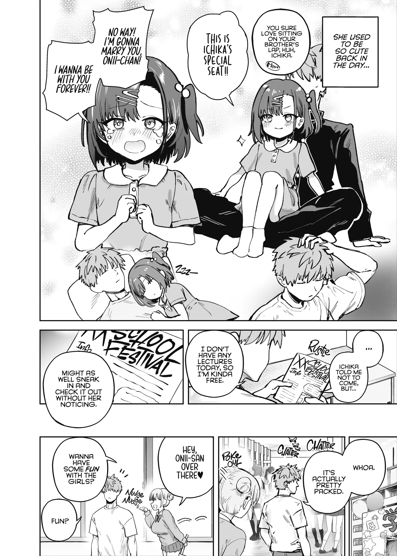 [Solo Shimeji (Bunapi 397 Yen)]2-nen C-gumi Gakuen Oppabu no Cast ni Imouto ga Ita | My Little Sister Was a Hostess at Class 2-C's School Festival Boobs Bar[English] [Digital] Page 4