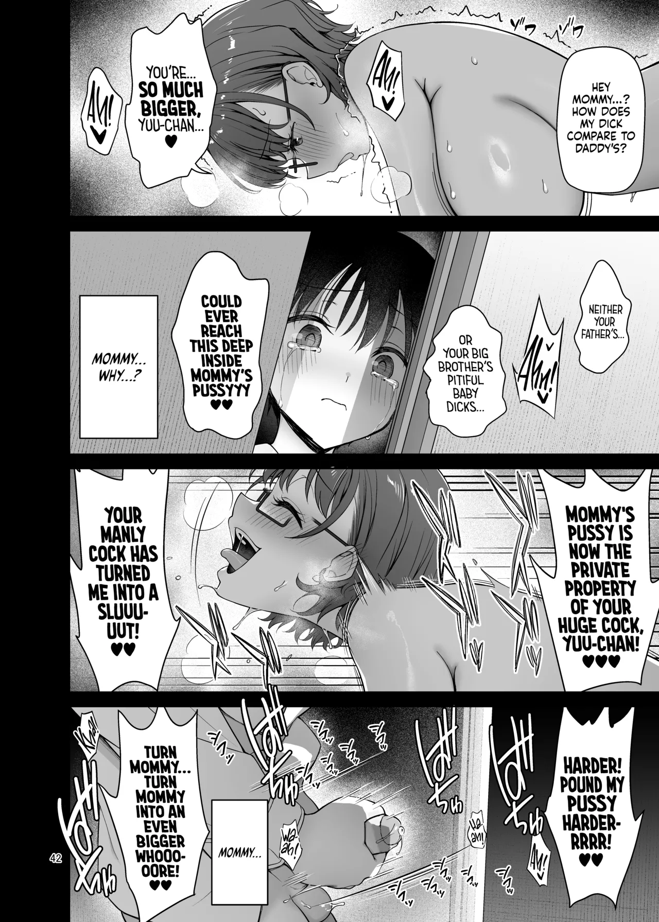 [Akapenguin (Asahina Hikage)]Boku no Mama wa Otouto no Mae de dake Dosukebe ni Naru｜My Mom Turns Into a Slut for My Little Brother, and Him Alone[English] [Sloppy Seconds] [Decensored] [Digital] Page 42