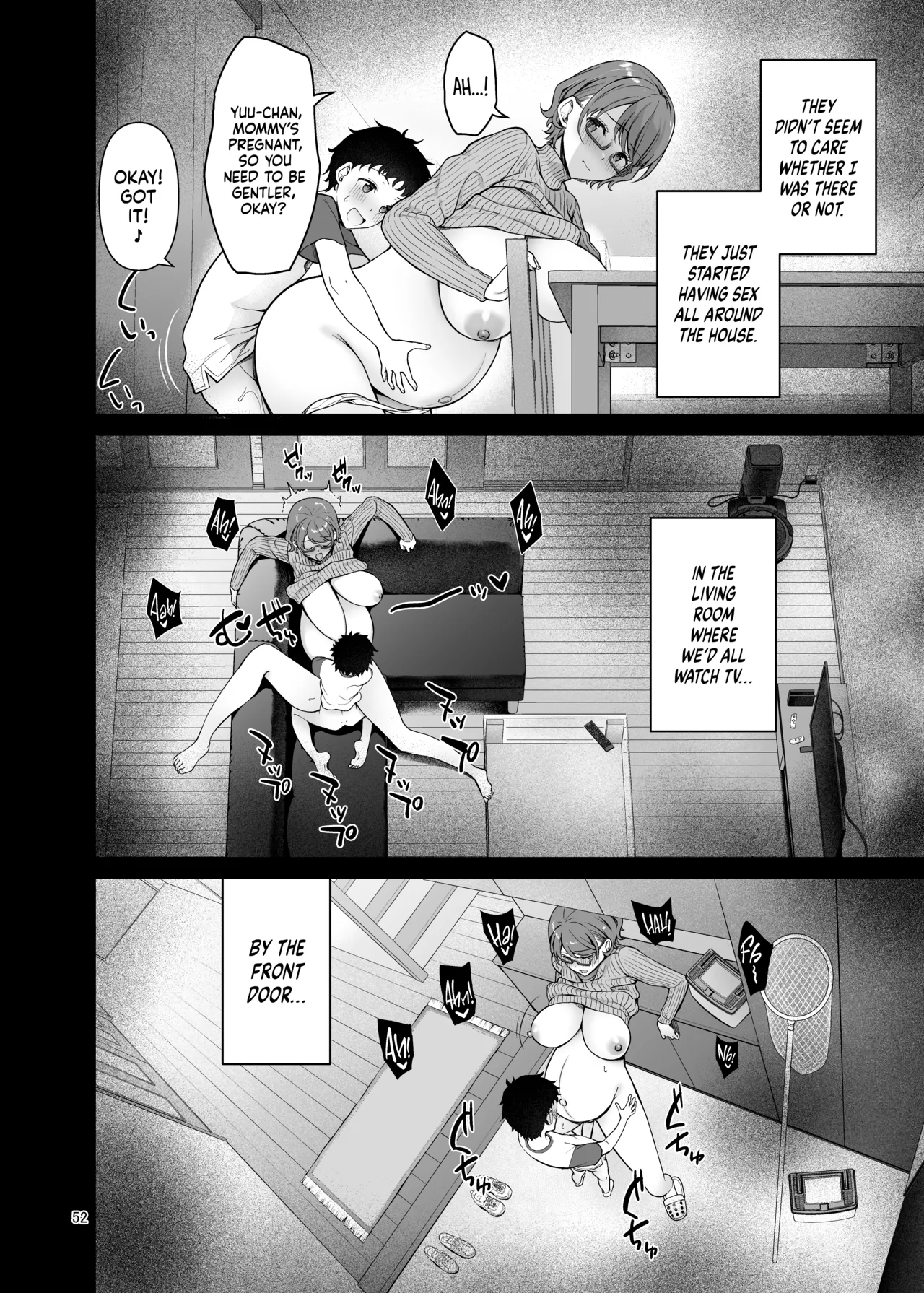 [Akapenguin (Asahina Hikage)]Boku no Mama wa Otouto no Mae de dake Dosukebe ni Naru｜My Mom Turns Into a Slut for My Little Brother, and Him Alone[English] [Sloppy Seconds] [Decensored] [Digital] Page 52
