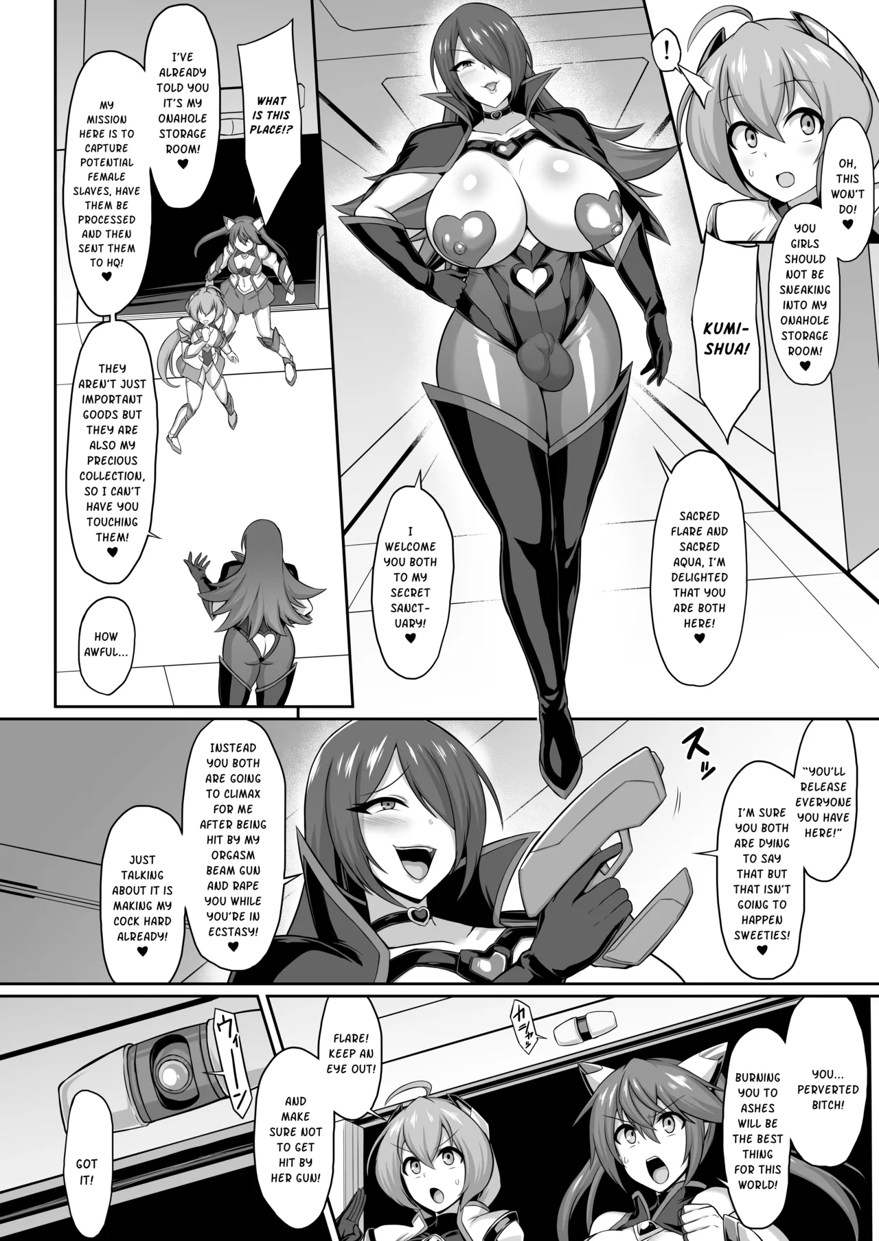 [Ikameshi Shokudou (Ikameshi)]Seisou Kouki Sacred Flare & Aqua -Buzama Sentouin-ka Songen Hakai Keikaku | Sacred Flare & Aqua - The Plan to Degrade Combatants and Destroy Their Dignity[English] Page 6