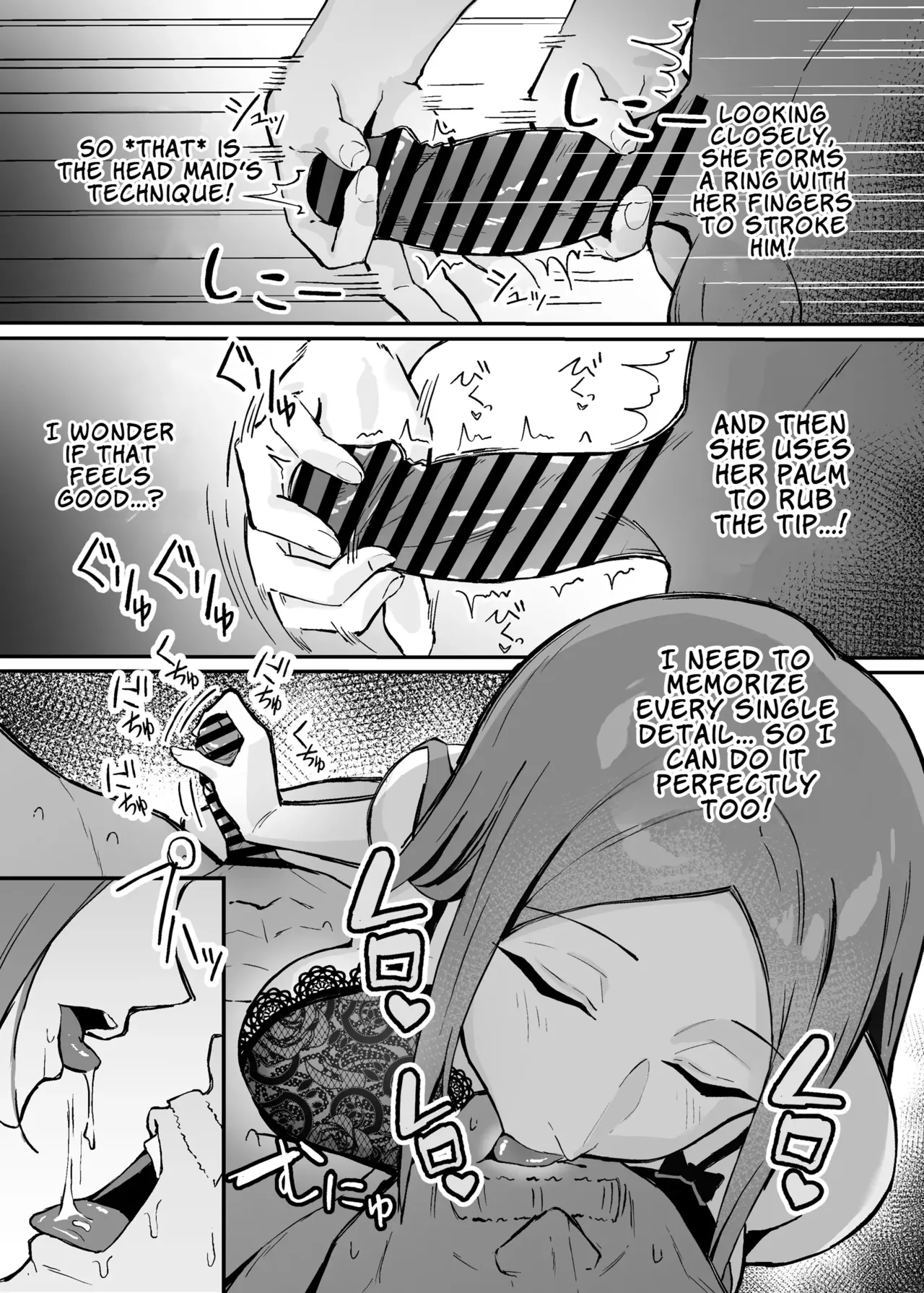 [Sukebe Hatsudensho (Hatsuden Pengin)]Akogare no Senpai Maidchou no Yotogi o Kengaku | Observing the Night Duties of the Admired Senior Head Maid[English] [LKK•Scans] [Digital] Page 10