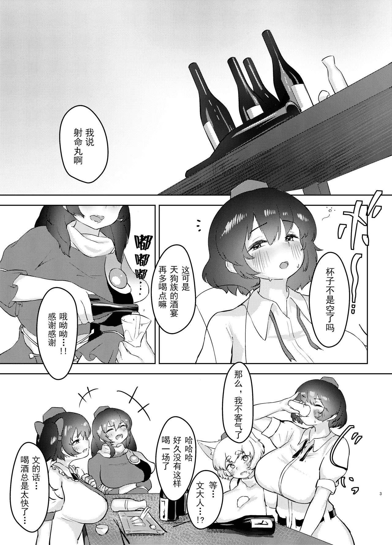(Reitaisai 20) [Kaerunote(Takemaru)]Yoidore Tengu no hisokagoto. | 醉酒天狗的秘密(Touhou Project) [Chinese] [白杨汉化组] Page 3