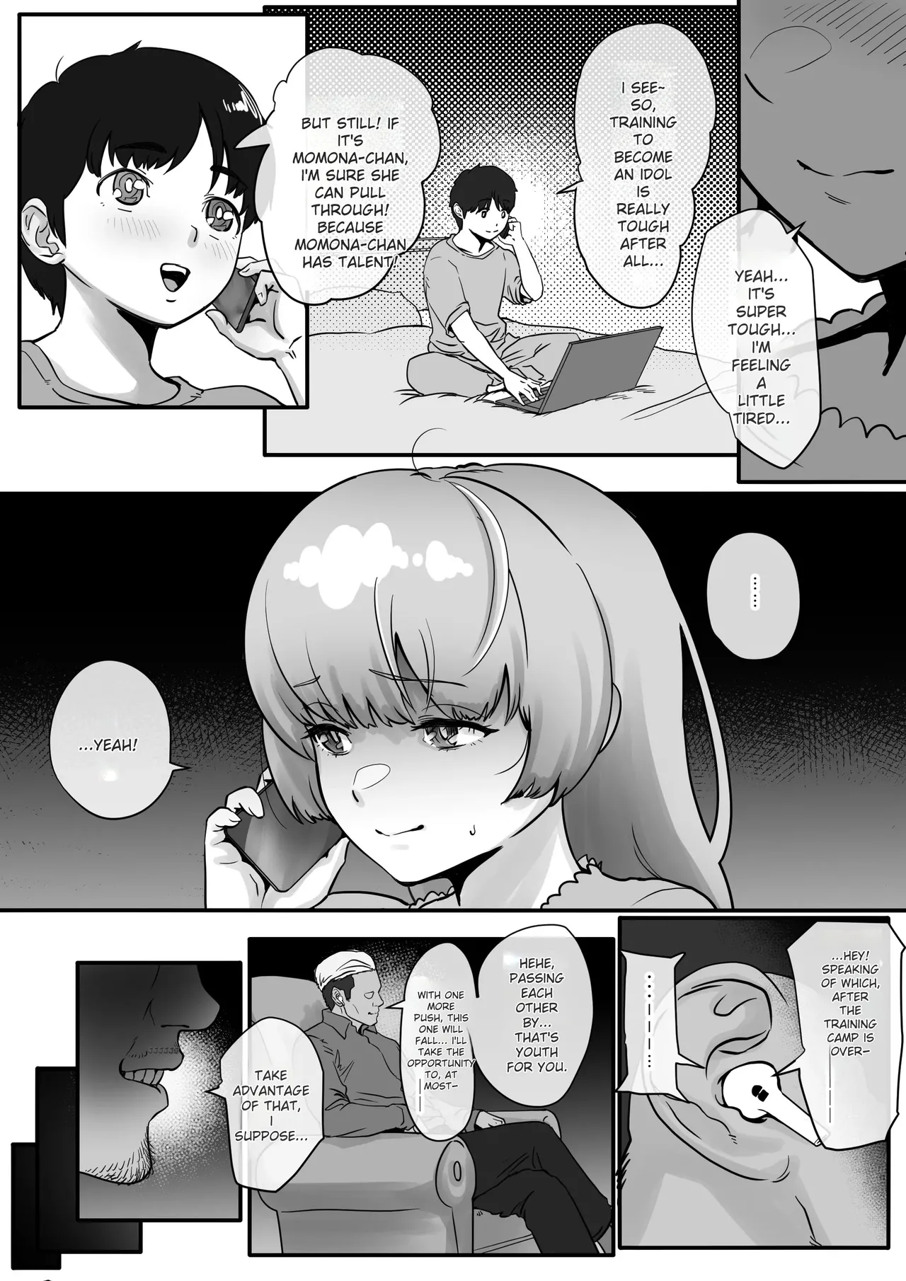 (Jzargo)A story about Momona, an aspiring idol who was supposed to end up with her childhood friend, but becomes an older man’s mistress.(MTL) Page 29