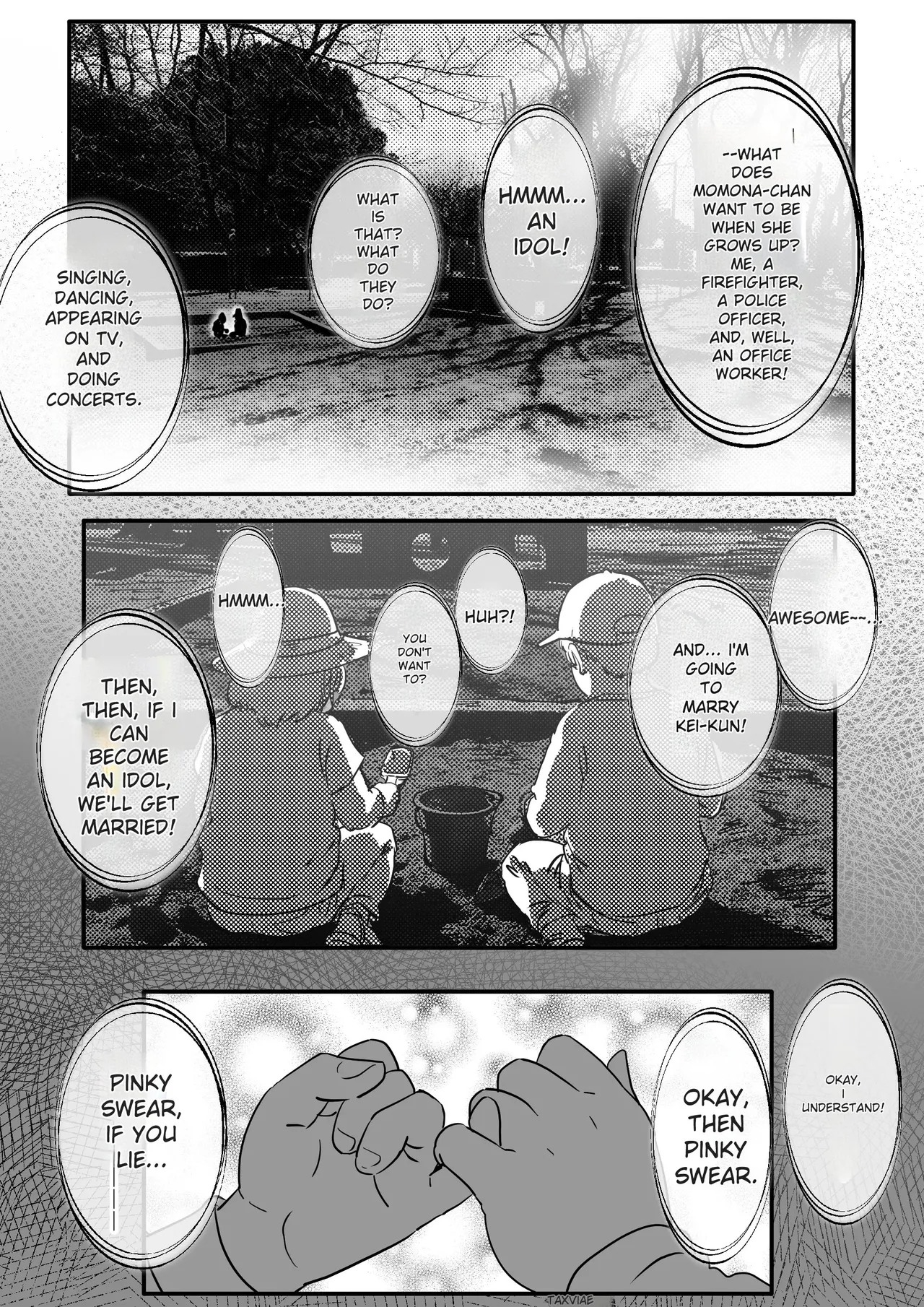 (Jzargo)A story about Momona, an aspiring idol who was supposed to end up with her childhood friend, but becomes an older man’s mistress.(MTL) Page 3