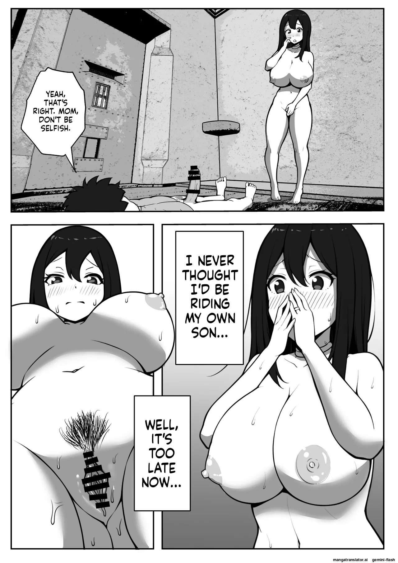 [Resoman Manga Koubou]Oyako Nakadashi desugemu | Parent-Child Creampie Death Game[English MTL] Page 37