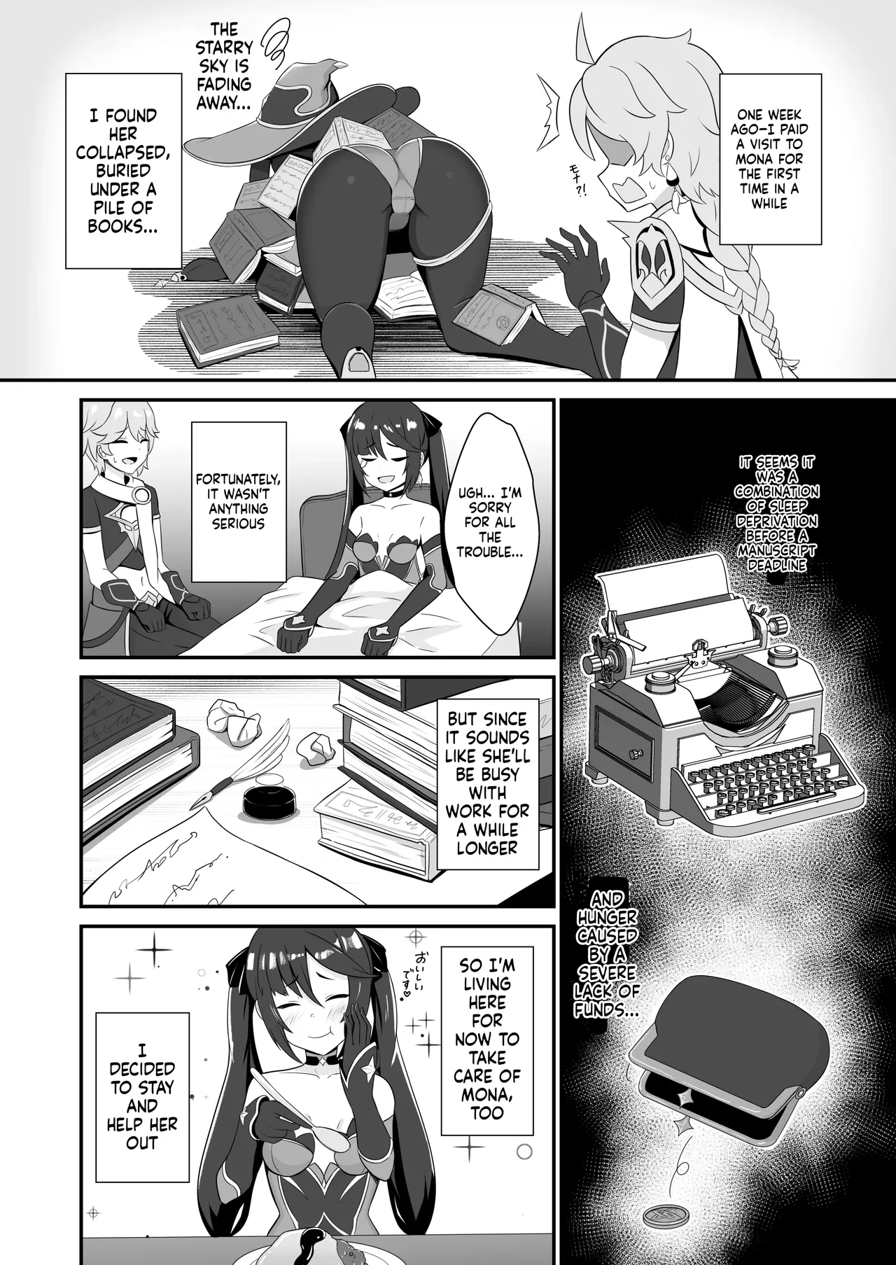 [Kikiki no Kikki (Yuzu Kiiro)]Mona Siri Heko Heko Koshi Panpan.(Genshin Impact) [English][DIYMTL][Digital] Page 4