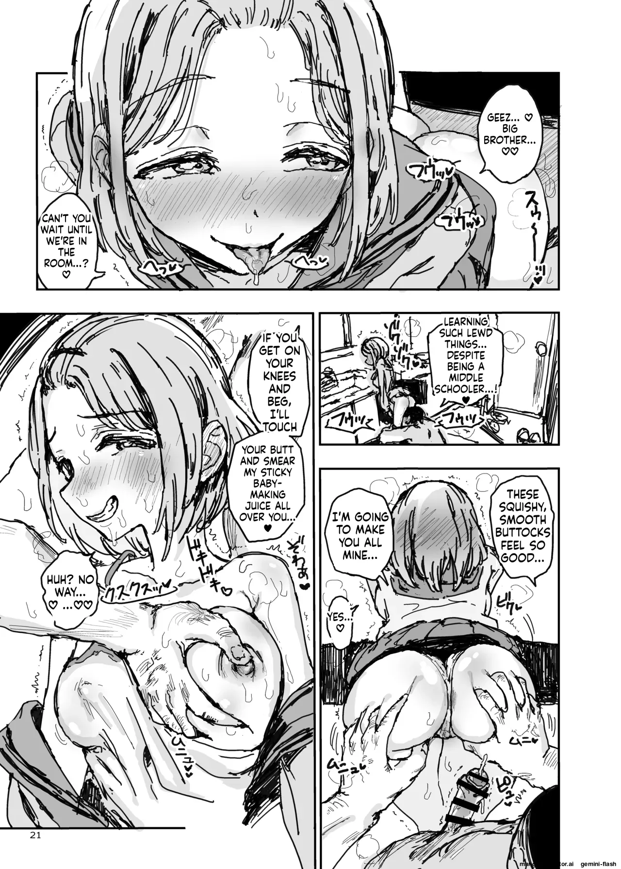 [Gamenhaji (Noji)]My little sister has turned into a perverted masochistic semen-sucking slut...[DL version] Page 20
