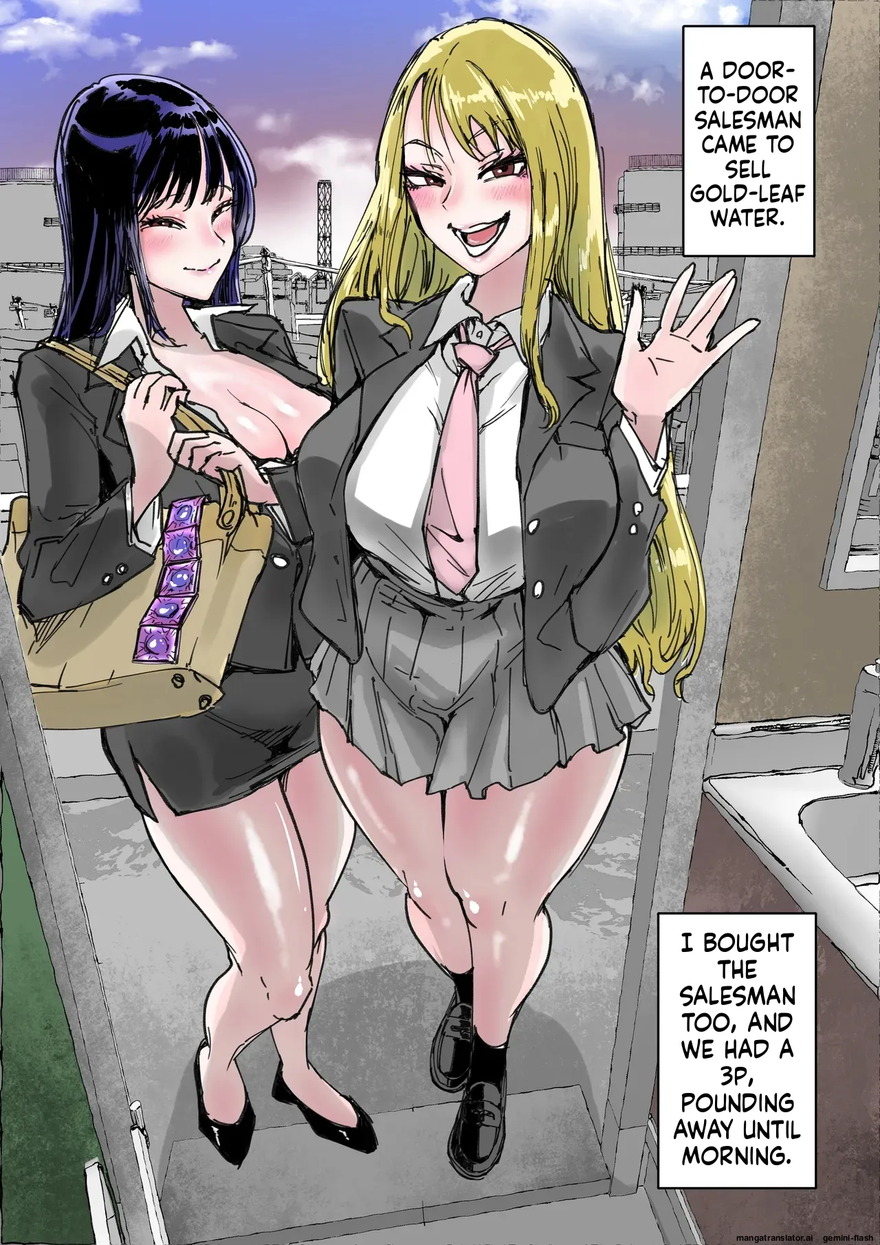 [Amagyappa (Amane-san)]Sales JK Doutei ga Geneki Joshikousei o Katte Asa made Nama Pakohame Houdai[English AI] Page 64