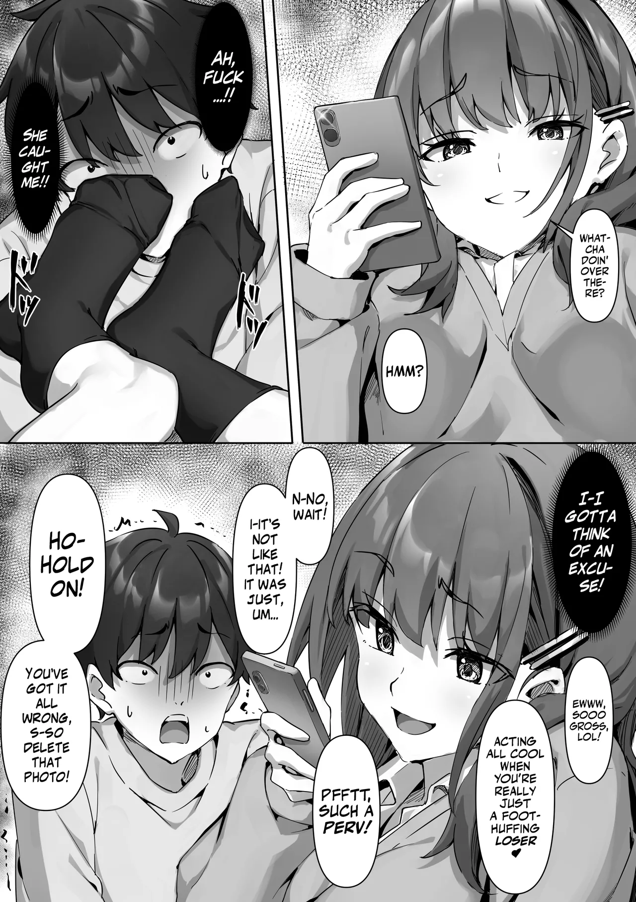 [Kurage no Suisou (Hagakure Kurage)]The Story of a Masochist Punished for Secretly Sniffing His Female Classmate's Feet | Kurasu no Joshi no Ashi wo Katteni Kaida Mazo ni Batsu ga Kudaru Hanashi[English] Page 5