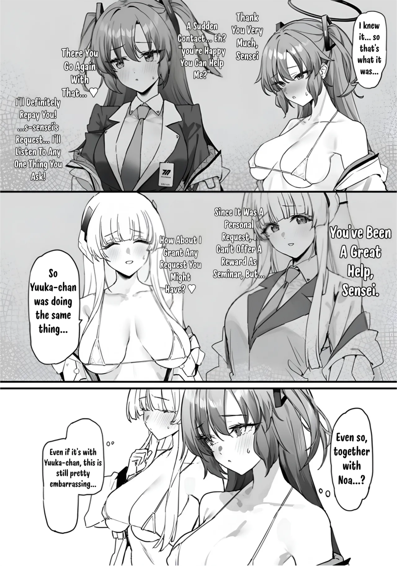 [remora field (remora)]Yuuka-chan to Noa-chan to Ichaicha Suru Hon | Flirting and Cuddling with Yuuka-chan and Noa-chan(Blue Archive) [English] [Digital] Page 3