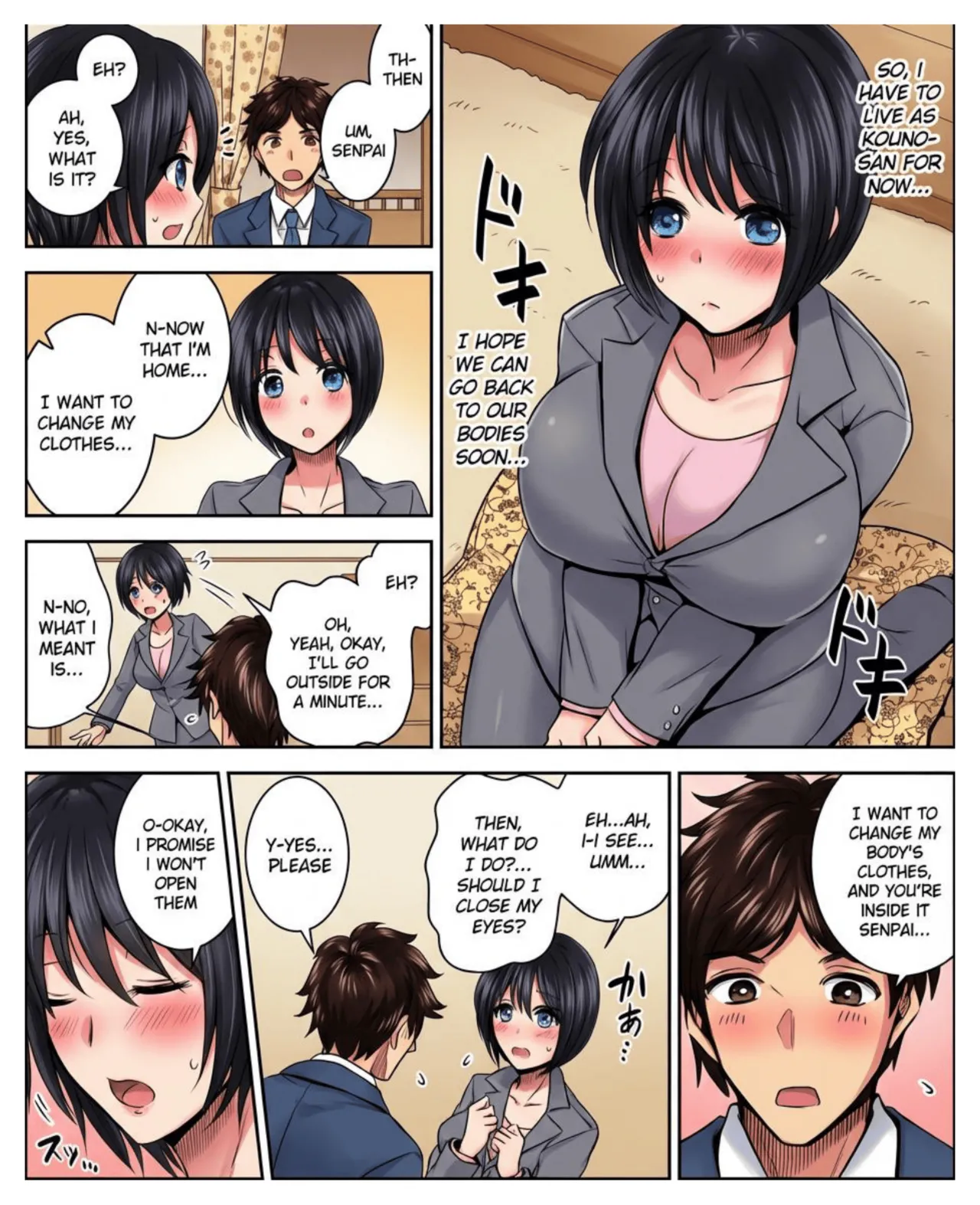 [Amuai Okashi Seisakusho (Matsuzono)]Costume Tengoku ~Shokuba no Kouhai to Irekawatte Kisekae Ningyou ni Sareru Boku~[English] [Full color] Page 4