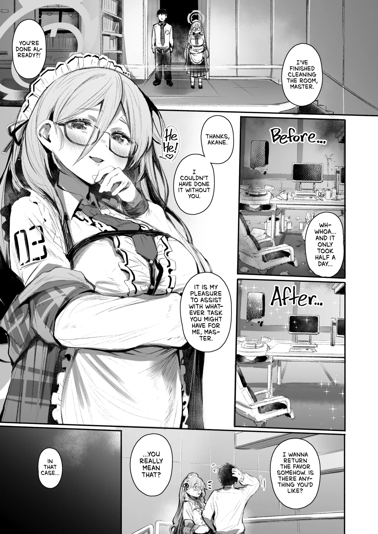 [Rev3 (Monchan rev3)]Extra Service Shuujitsu Mitchaku Noukou Houshi | Extra Service: Tender Loving Care, All Day Long(Blue Archive) [English] [head empty] [Digital] Page 2